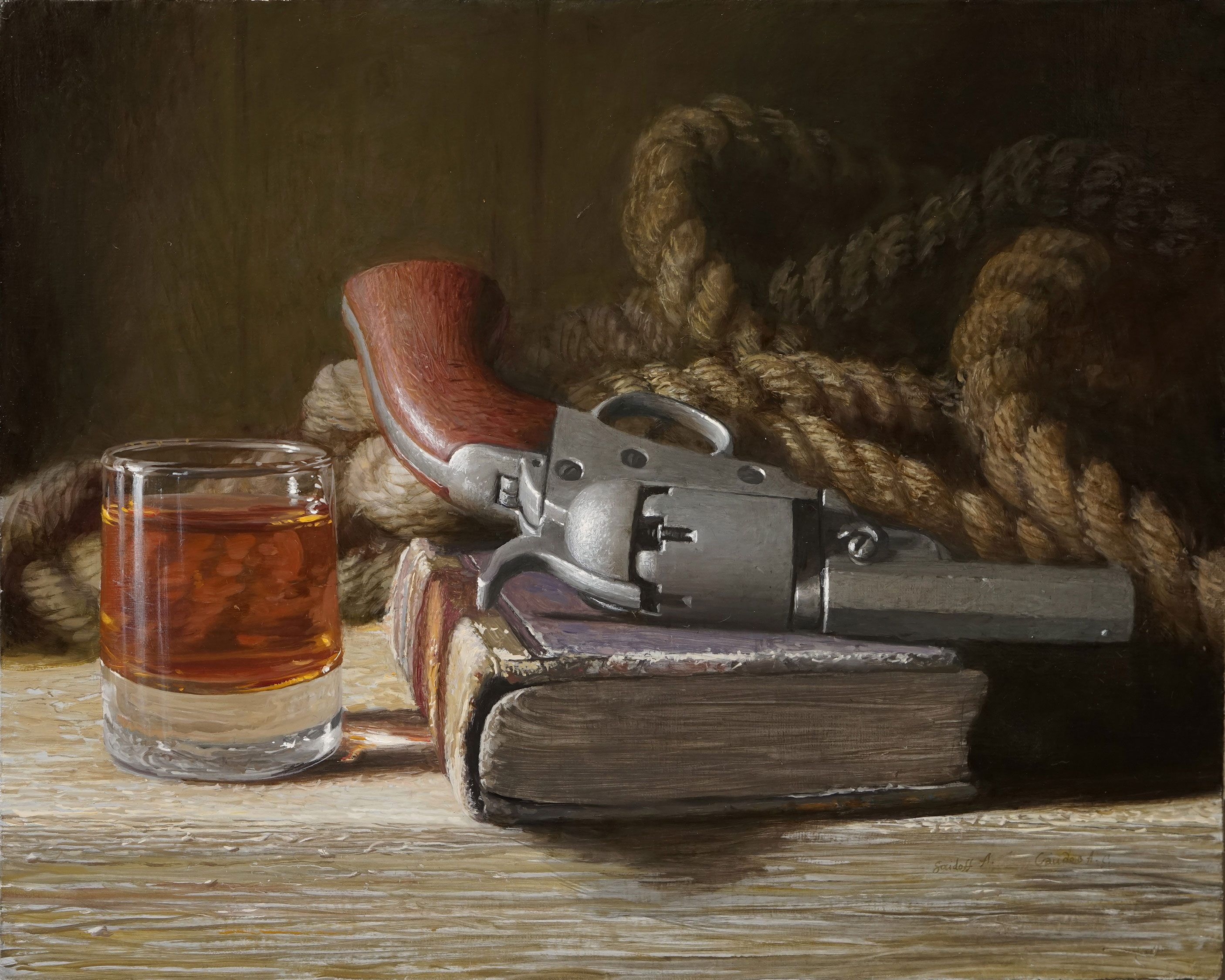 枪和威士忌 - 1, Alexander Saidov, 买画 油