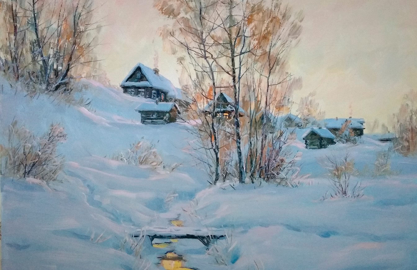冬天的早晨 - 1, Vyacheslav Cherdakov, 买画 油