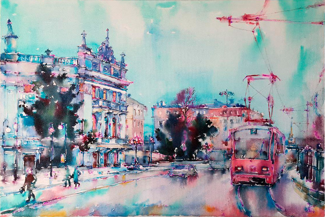 城市生活 - 1, Andrey Bichurin, 买画 水彩