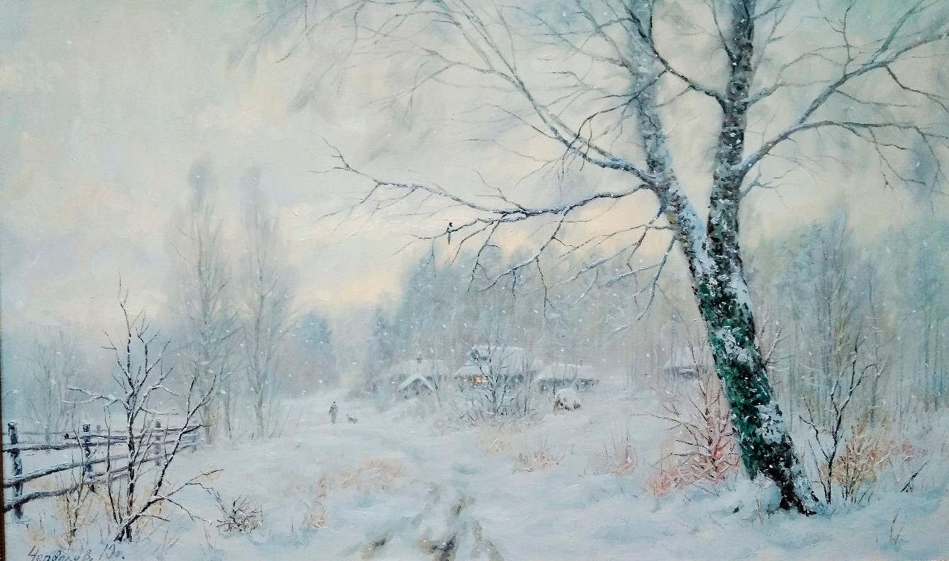 Snow Is Falling Down - 1, Vyacheslav Cherdakov, 买画 油
