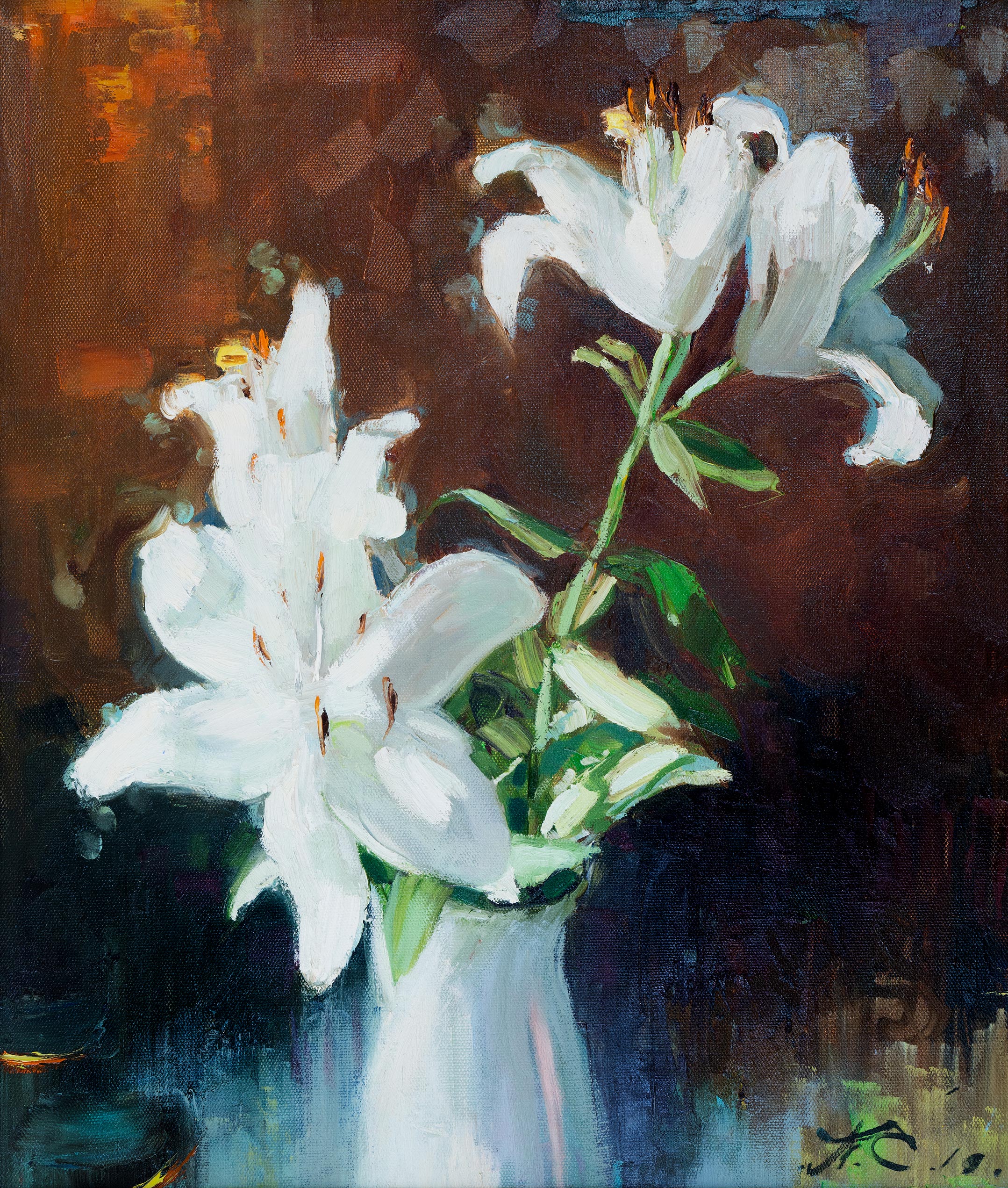 White Lilies - 1, Sergei Prokhorov, 买画 油