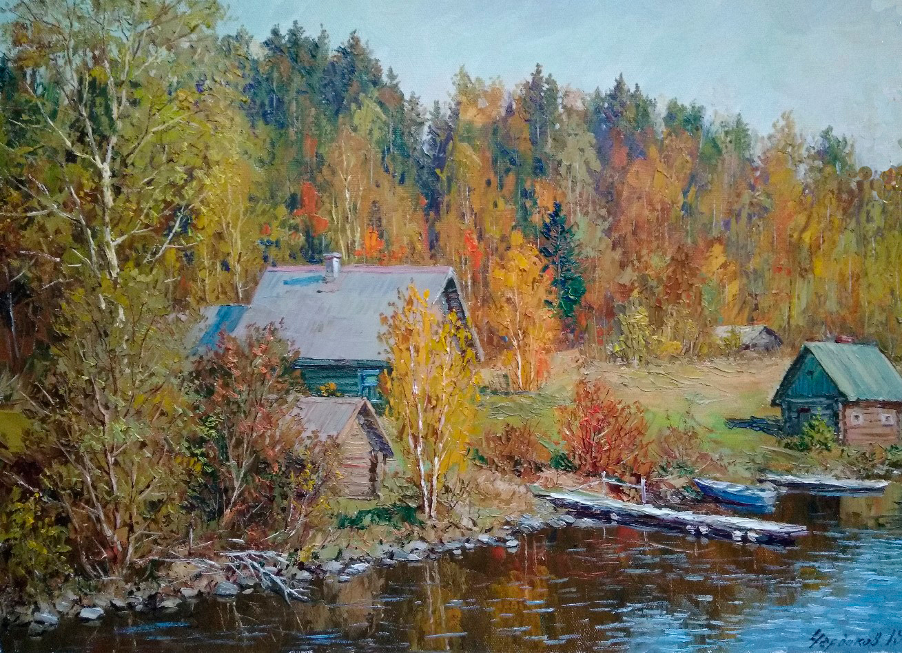 Autumn on Onega - 1, Vyacheslav Cherdakov, 买画 油