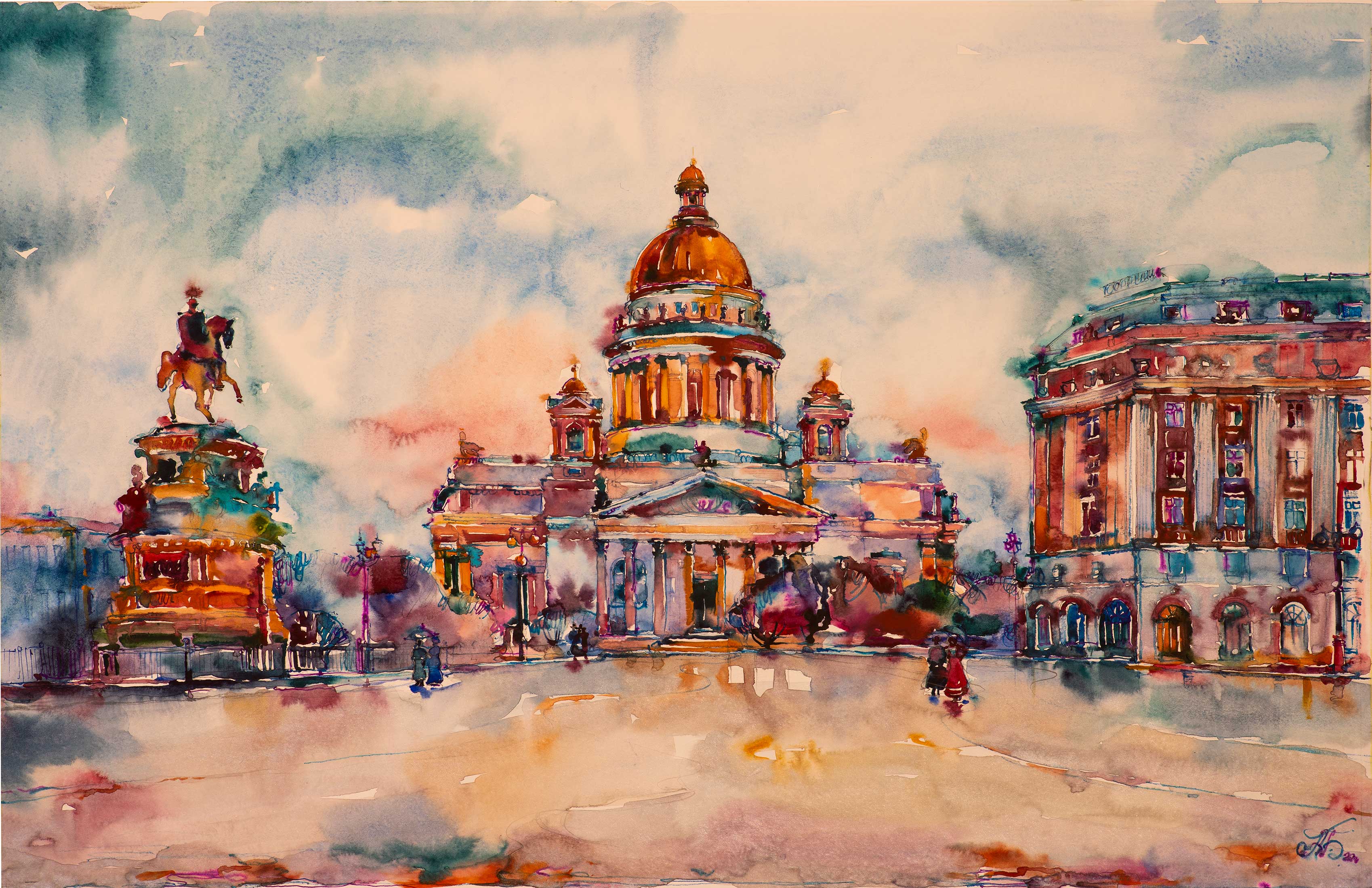 Powerful t. Petersburg - 1, Andrey Bichurin, 买画 水彩