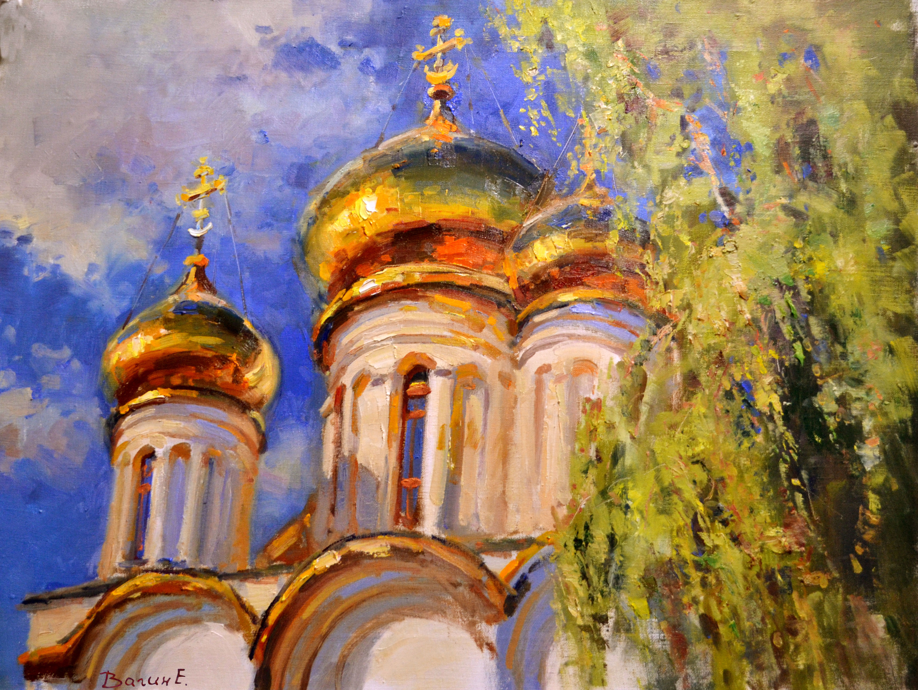 Gold on Blue - 1, Evgeny Vagin, 买画 油
