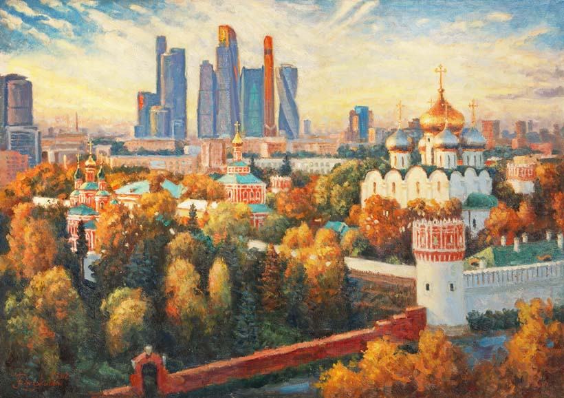 叶子的挂毯描绘了秋天 - 1, Igor Razzhivin, 买画 油