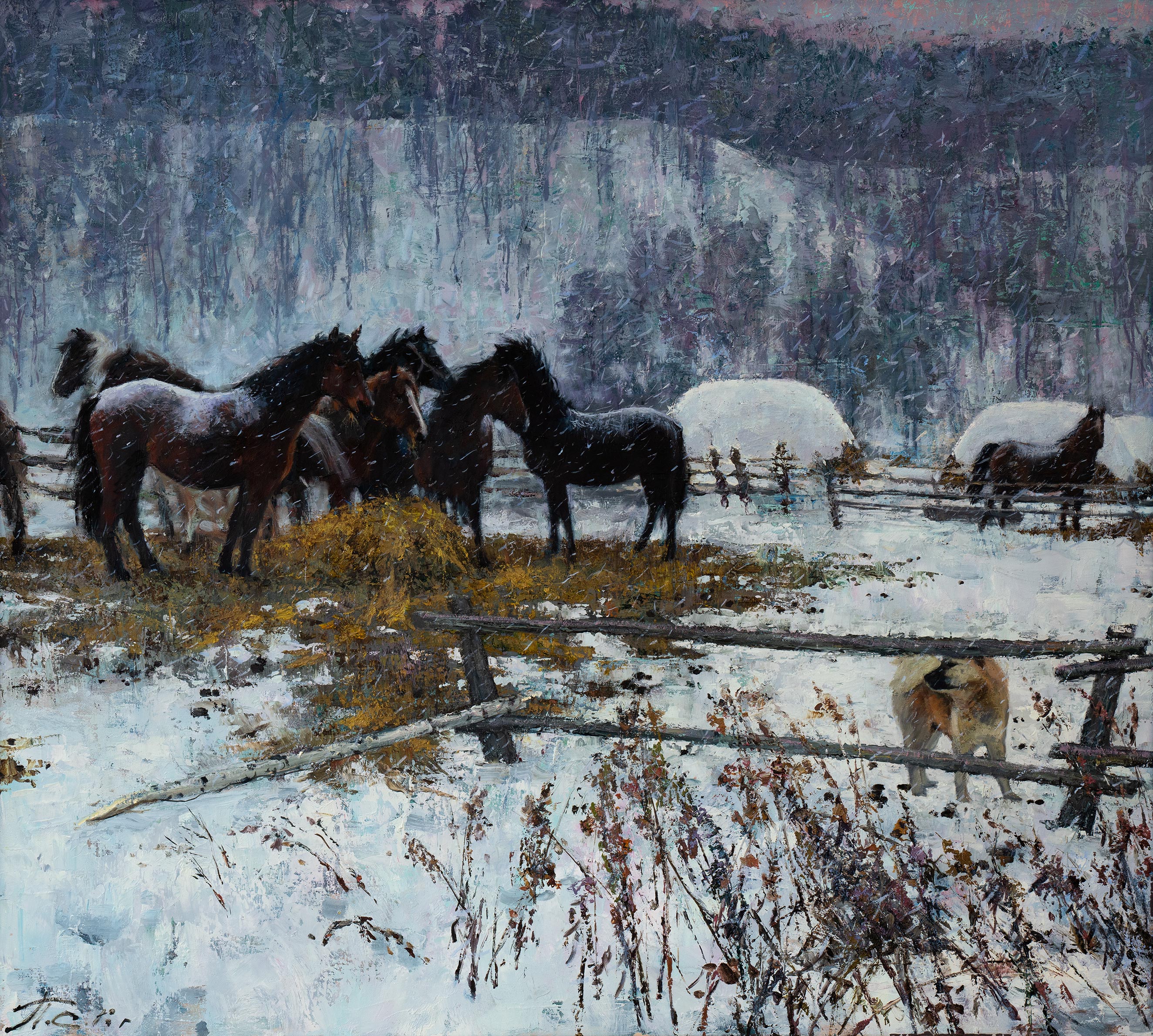 Horses. Nagornoye Village - 1, Sergei Prokhorov, 买画 油