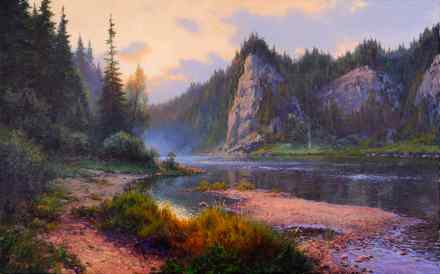 沉默。 该Chusovaya河