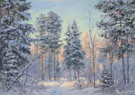 Winter Landscape with Snowbirds