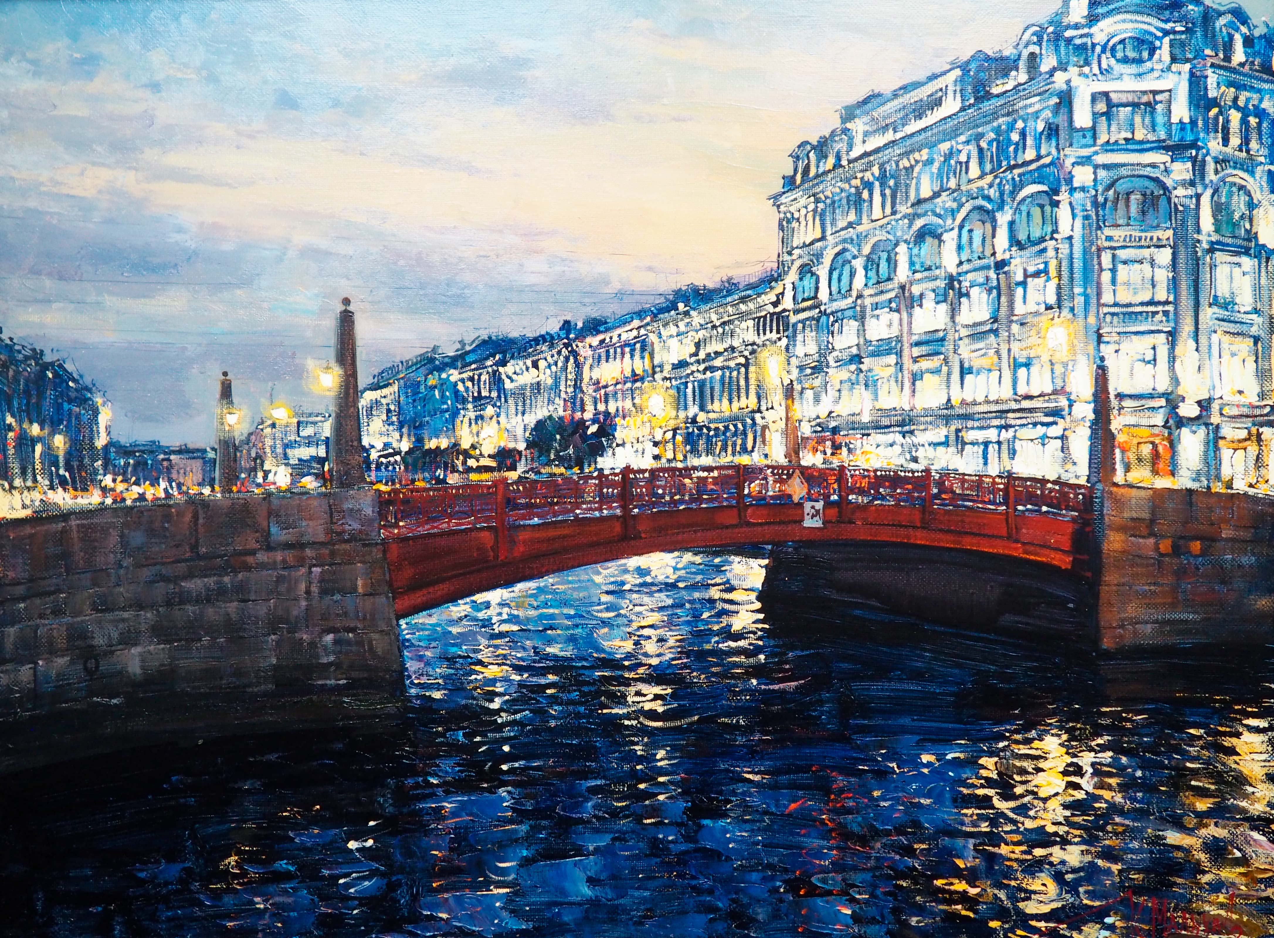 Red Bridge - 1, Kirill Malkov, 买画 油