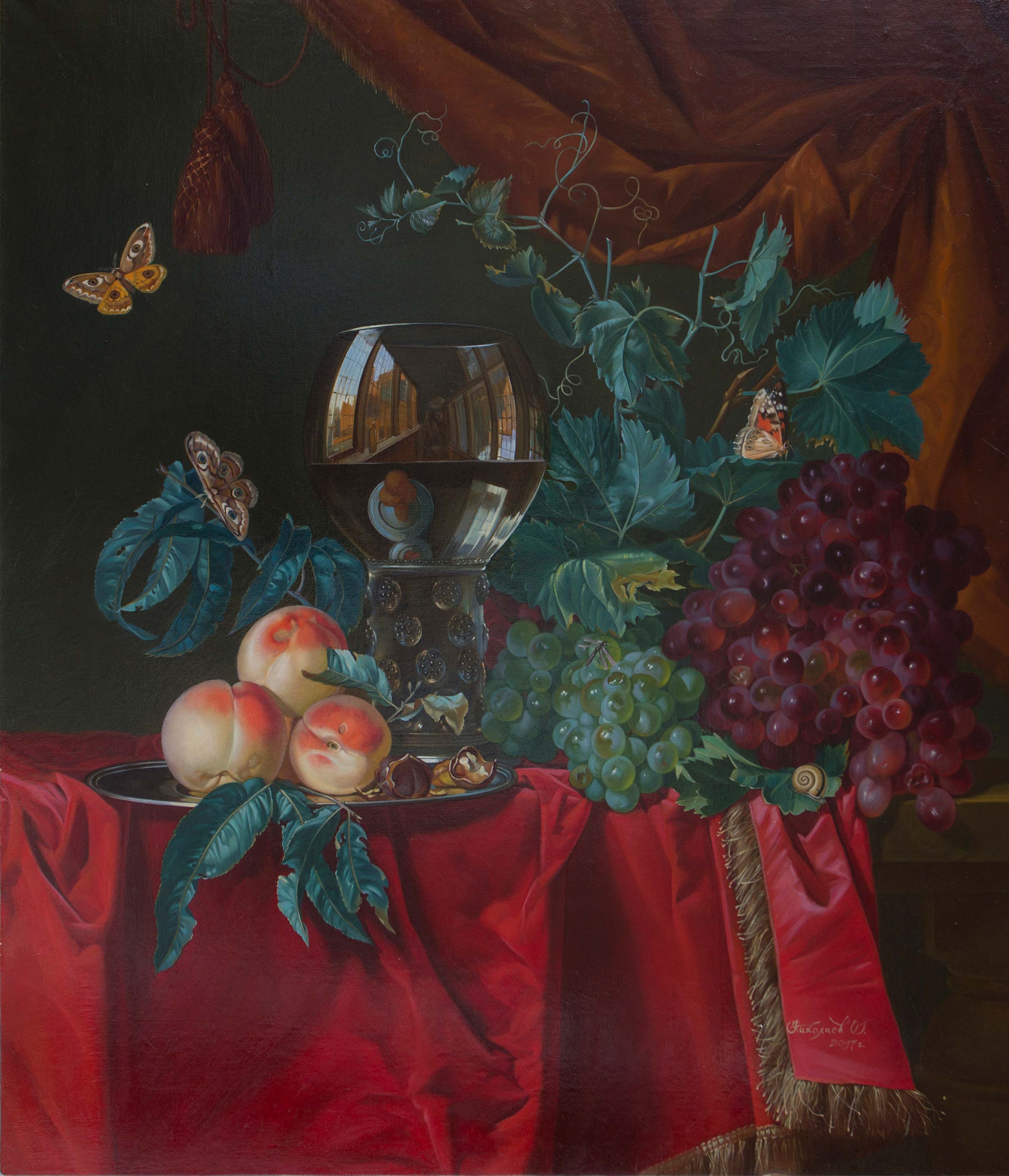 Willem van Aelst. Fruit And a Glass Of Wine - 1,  奥列格*尼古拉耶夫, 买画 油