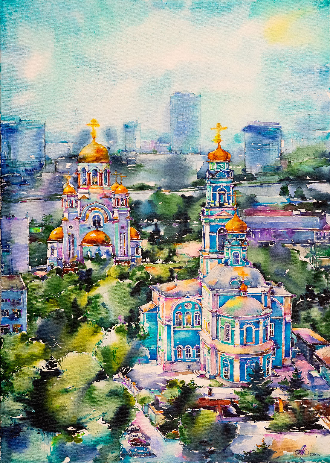 Orthodox Ekaterinburg - 1, Andrey Bichurin, 买画 水彩
