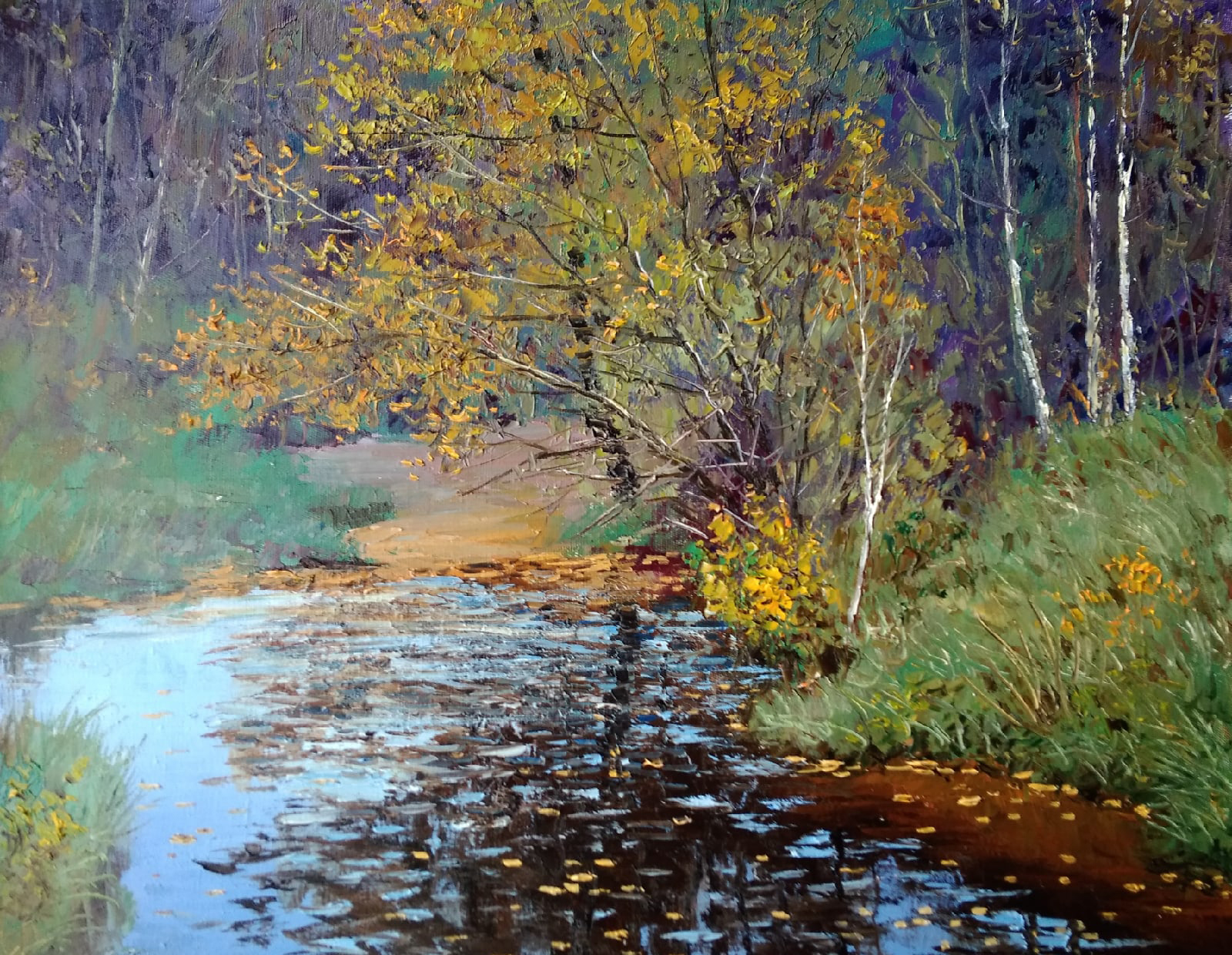 Leaves on the Water - 1, Vyacheslav Cherdakov, 买画 油