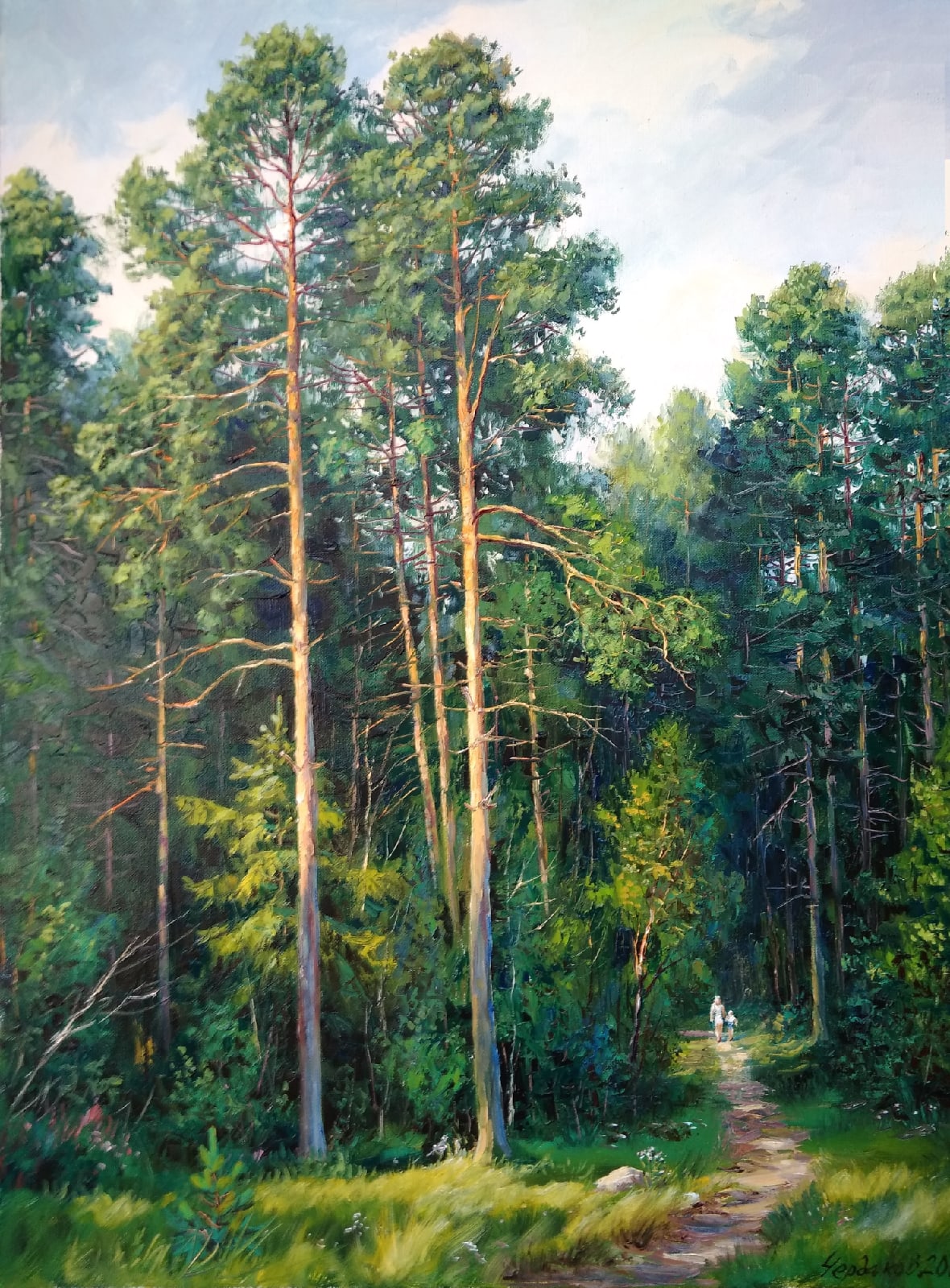 Pine Trees - 1, Vyacheslav Cherdakov, 买画 油