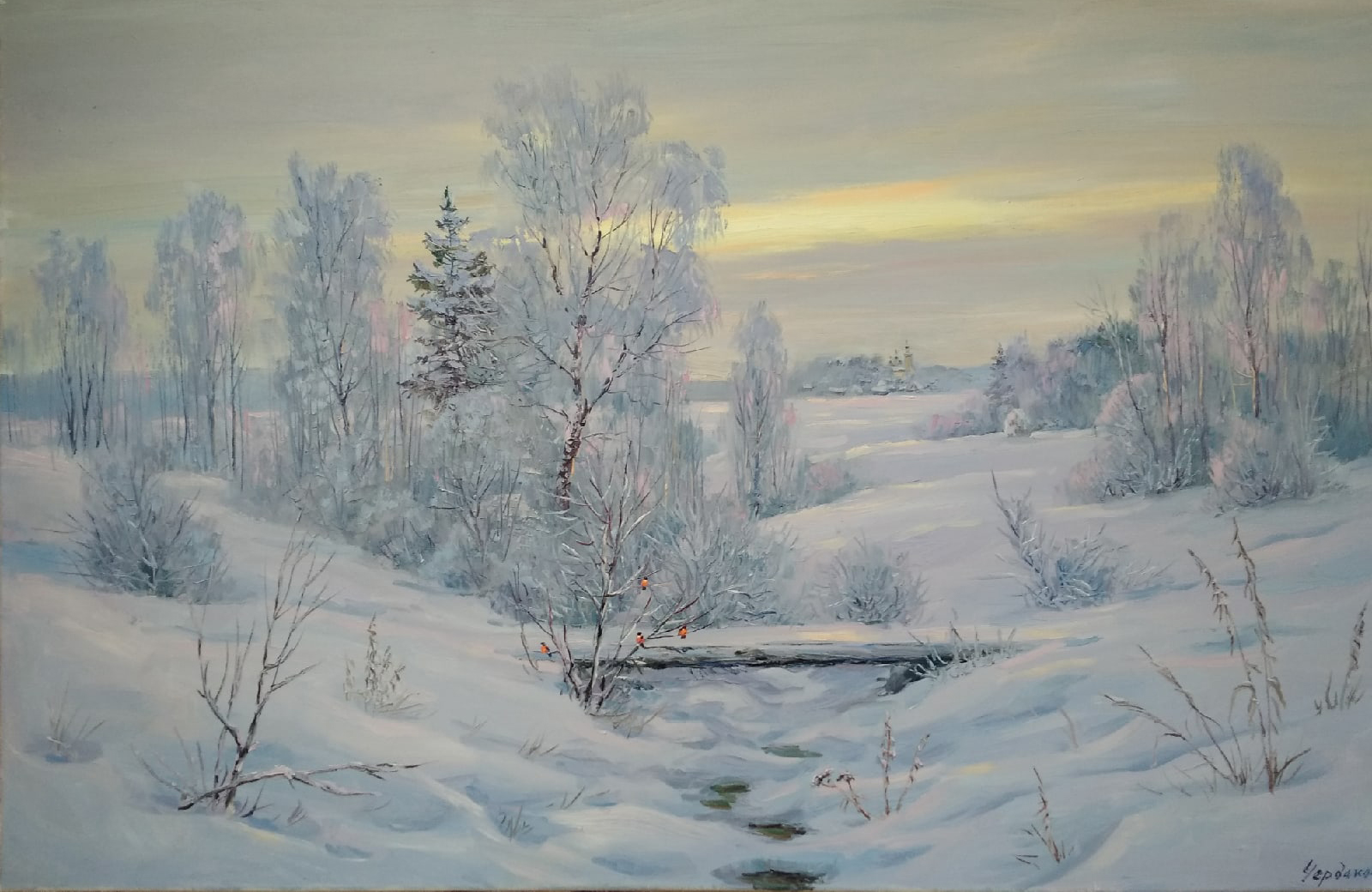Winter Twilight - 1, Vyacheslav Cherdakov, 买画 油