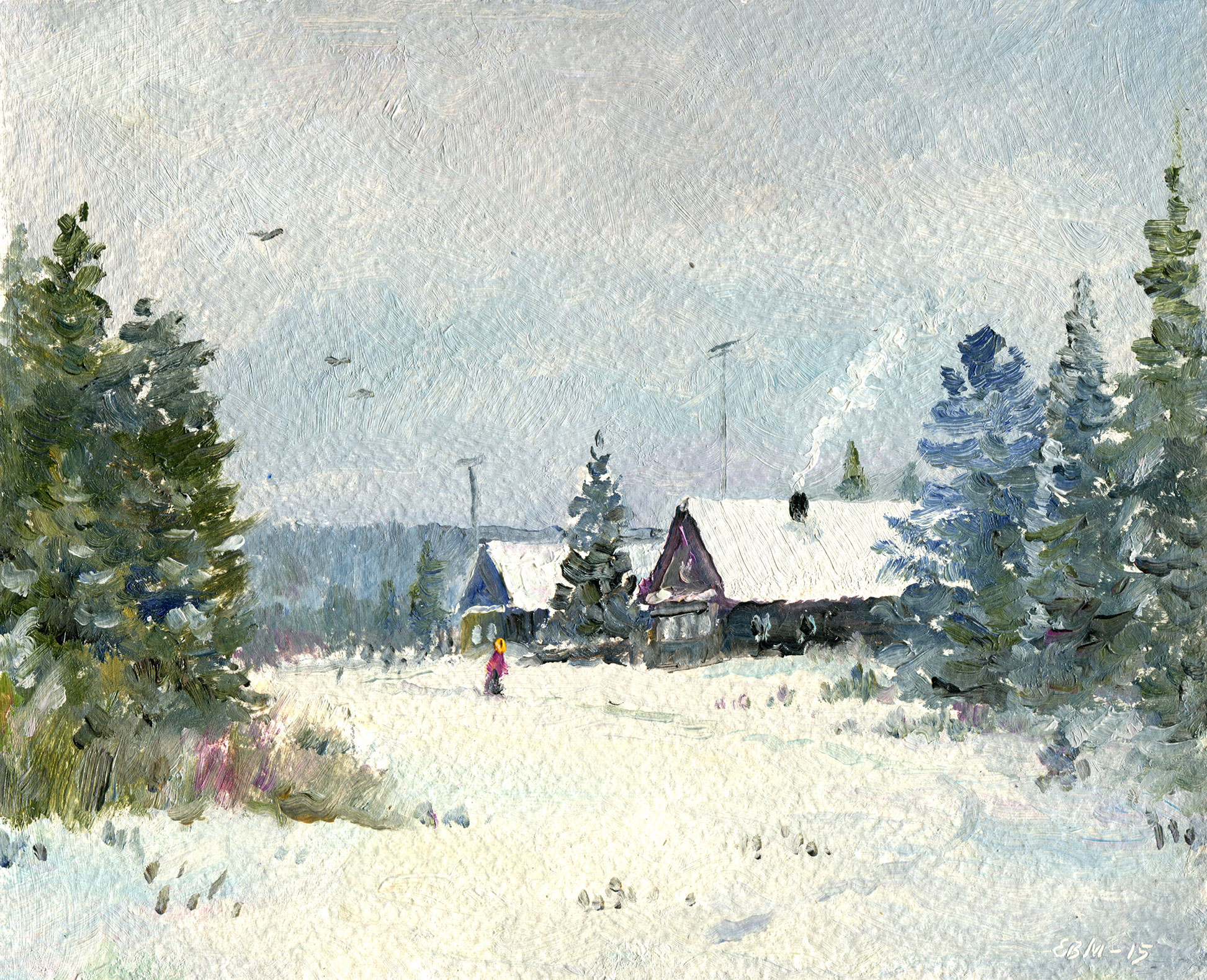  冬季風景 - 1,  瓦倫丁·埃夫雷莫夫, 买画 油