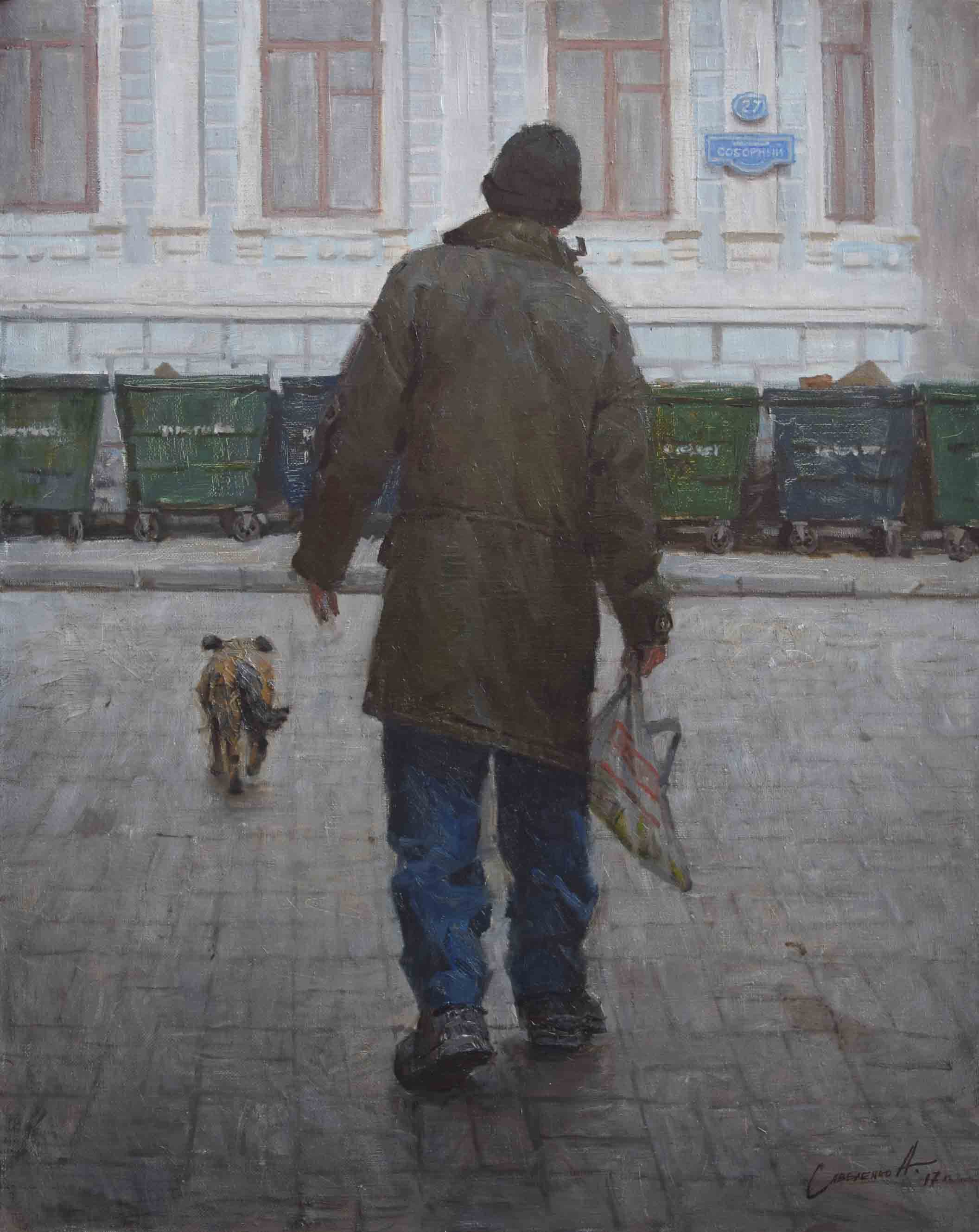 Carrying His Cross. From the "Rostov Contrasts" series - 1, Alexander Savelenko, 买画 油