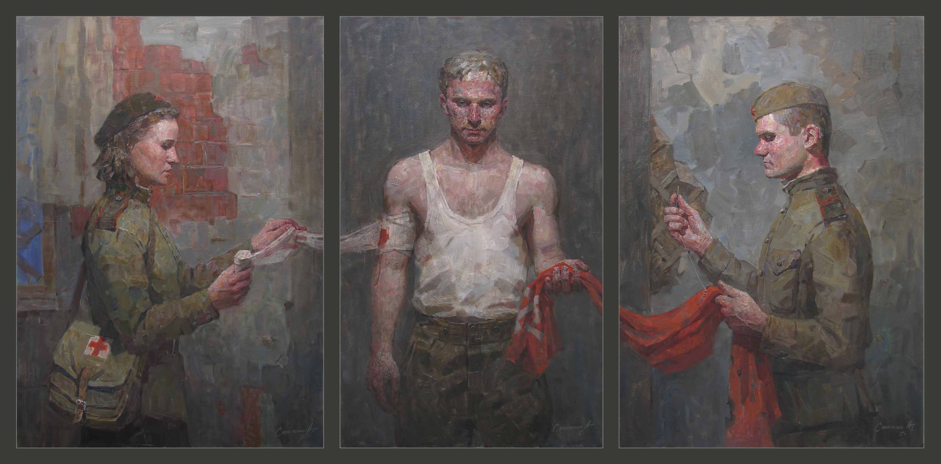 Battle Wounds. Triptych - 1, Alexander Savelenko, 买画 油