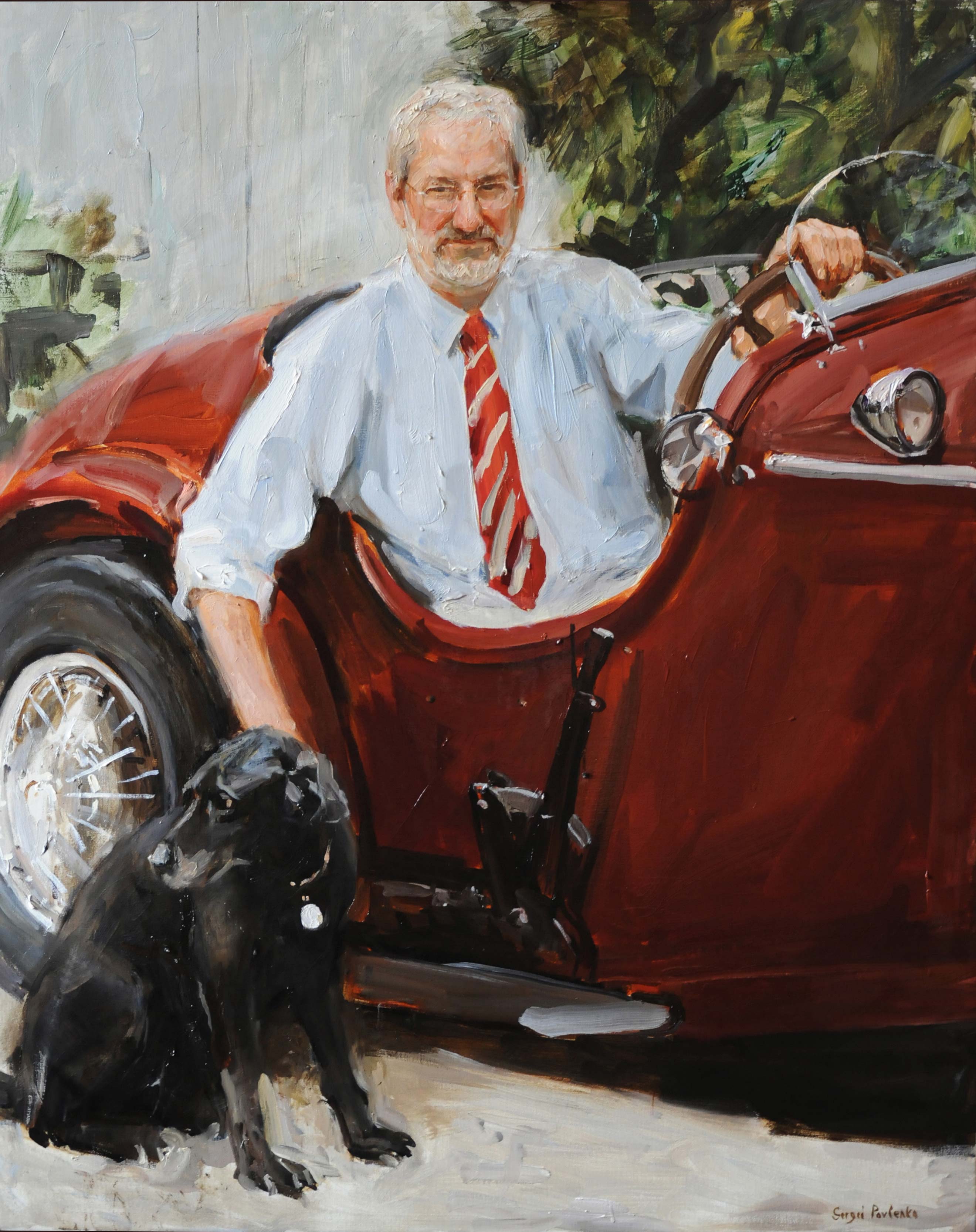 The Portrait of a Man with a Dog - 1, Sergei Pavlenko, 买画 油