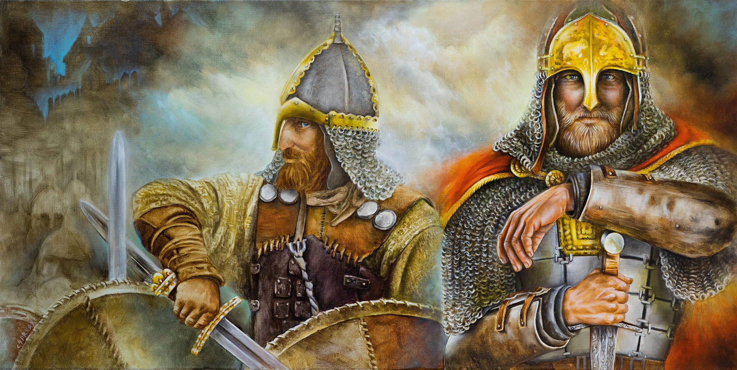 沙皇伊戈尔·斯塔里（Tsar Igor Stary）和州长斯文尔德（Sveneld）。 - 1, , 买画 油