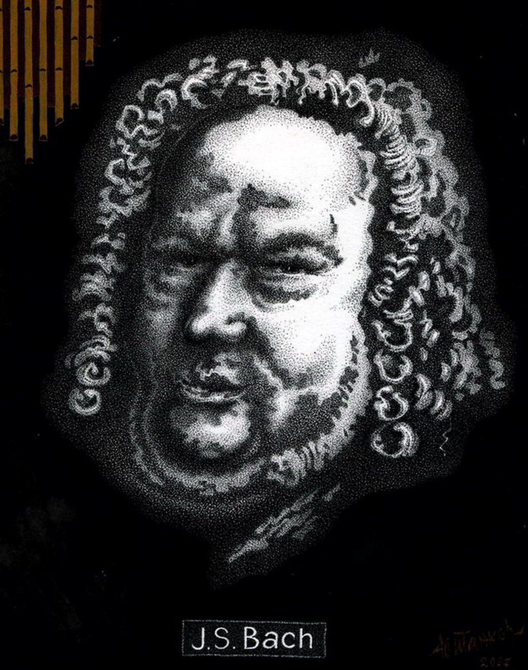J.S. Bach - 1, 亚历山大Astankov, 买画 混合媒体