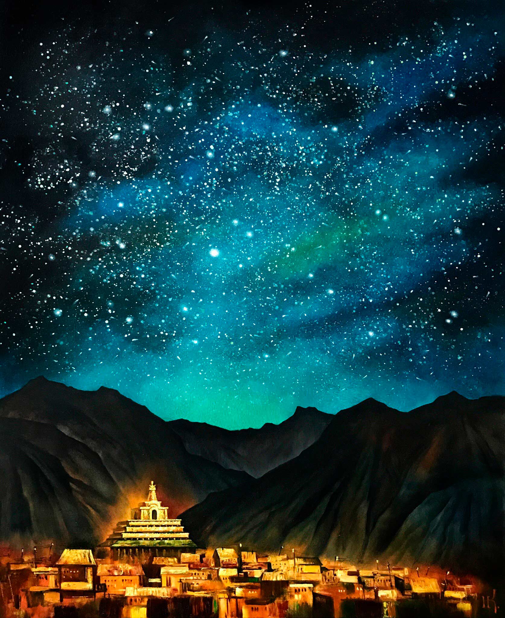 Stars Under Tibet  - 1, Natalya Klimova, 买画 油