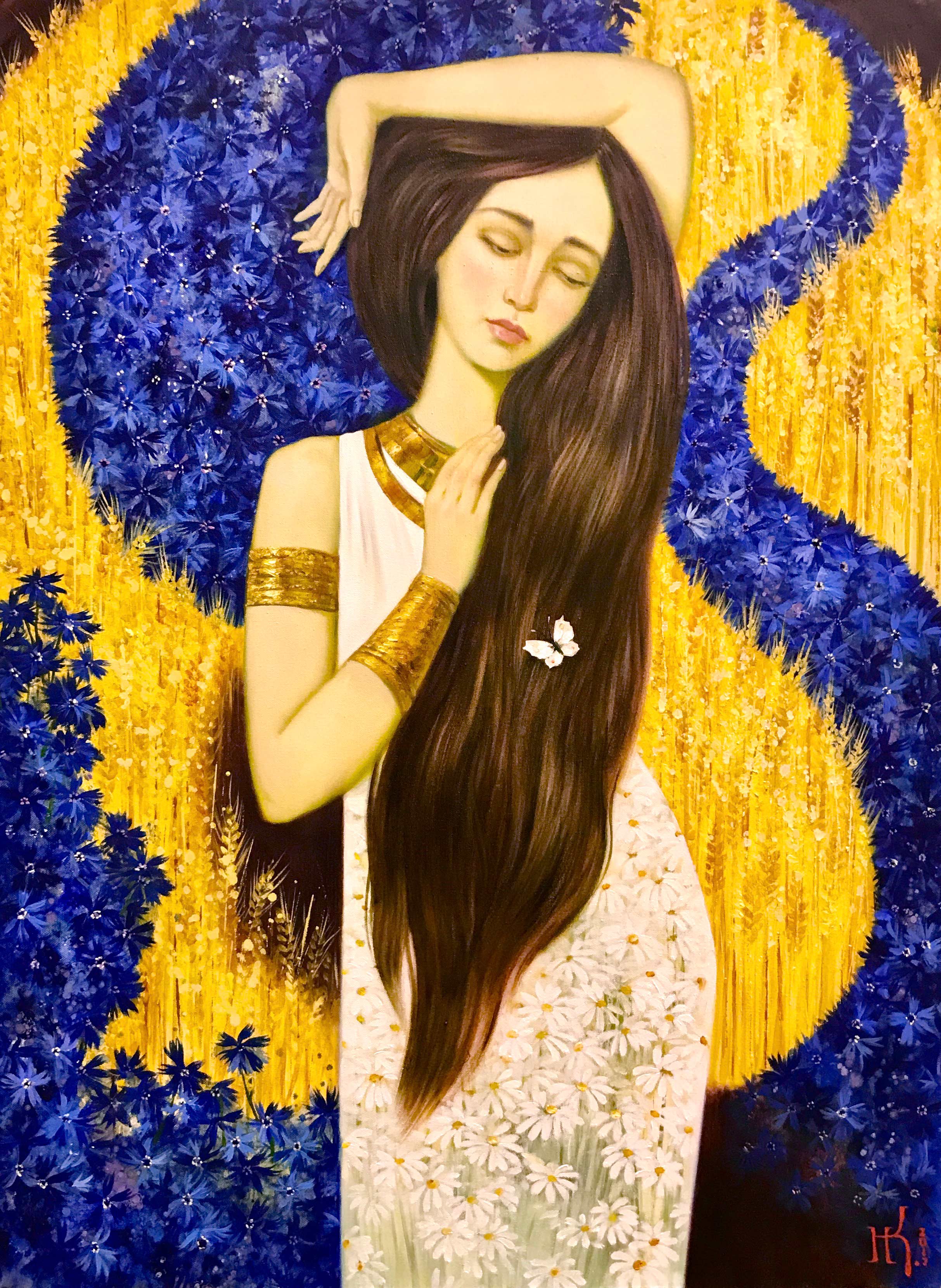Blue Cornflowers - 1, Natalya Klimova, 买画 油