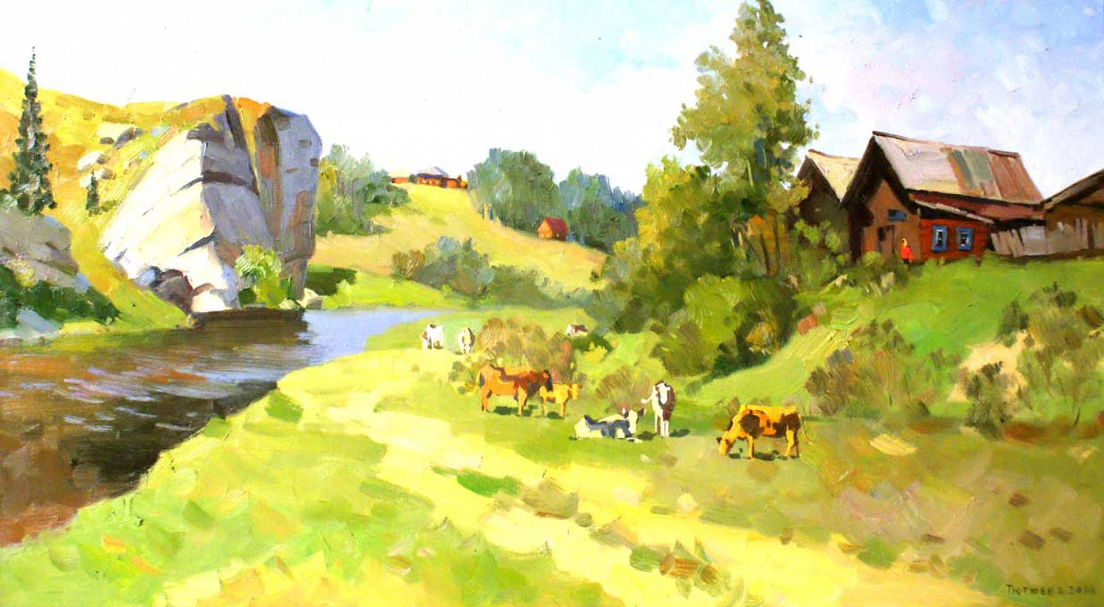 Summer. Cows - 1, Vladimir Tyutyuev, 买画 油
