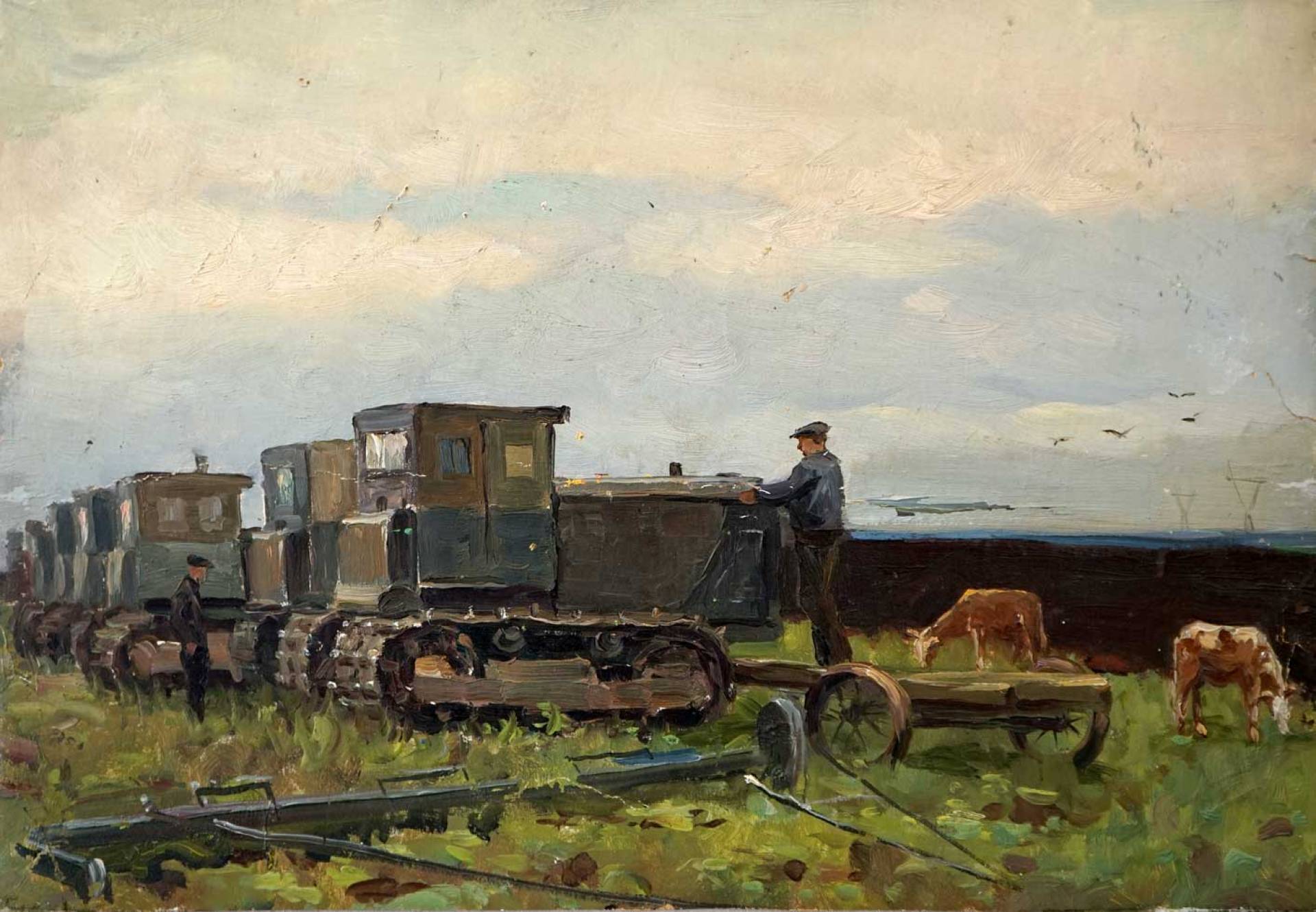 Tractors, Boris Glushkov, 买画 油