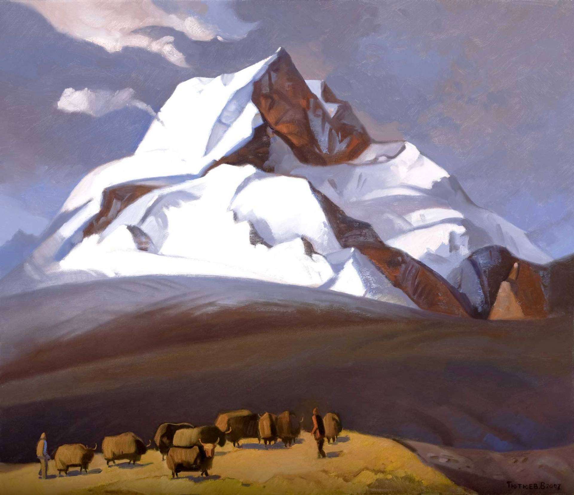 Evening. Yaks - 1, Vladimir Tyutyuev, 买画 油