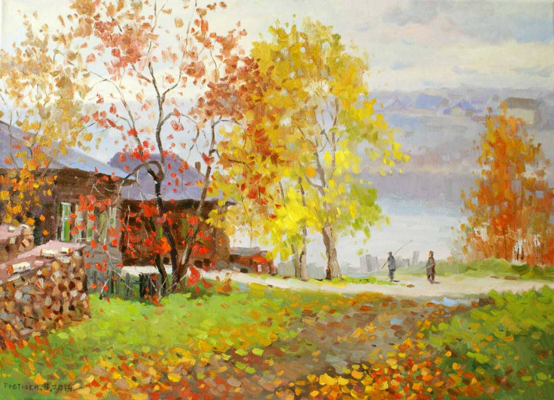 In the Morning to the Fishing - 1, Vladimir Tyutyuev, 买画 油
