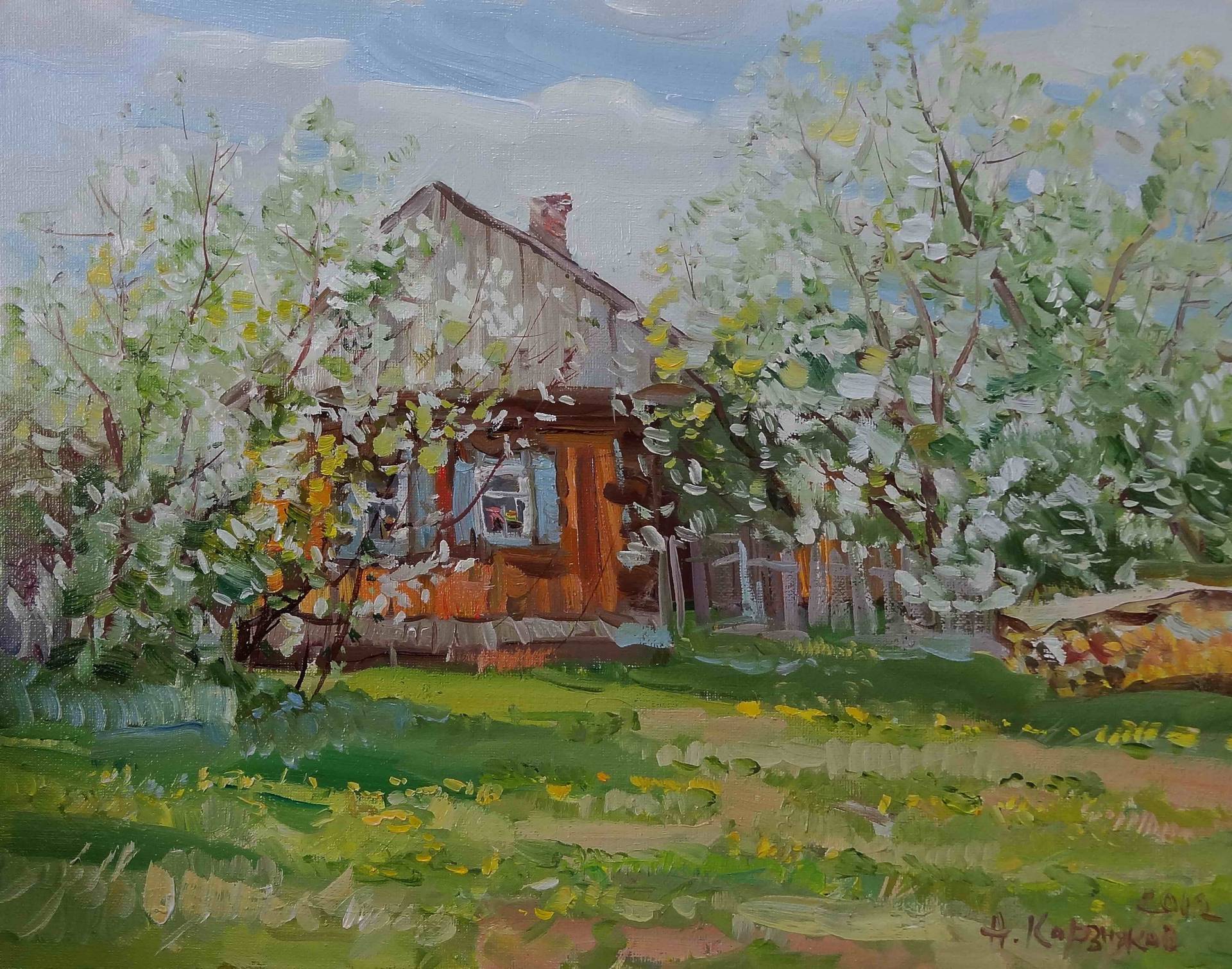 Apple Trees Are Blooming - 1, Nikolay Korznyakov, 买画 油