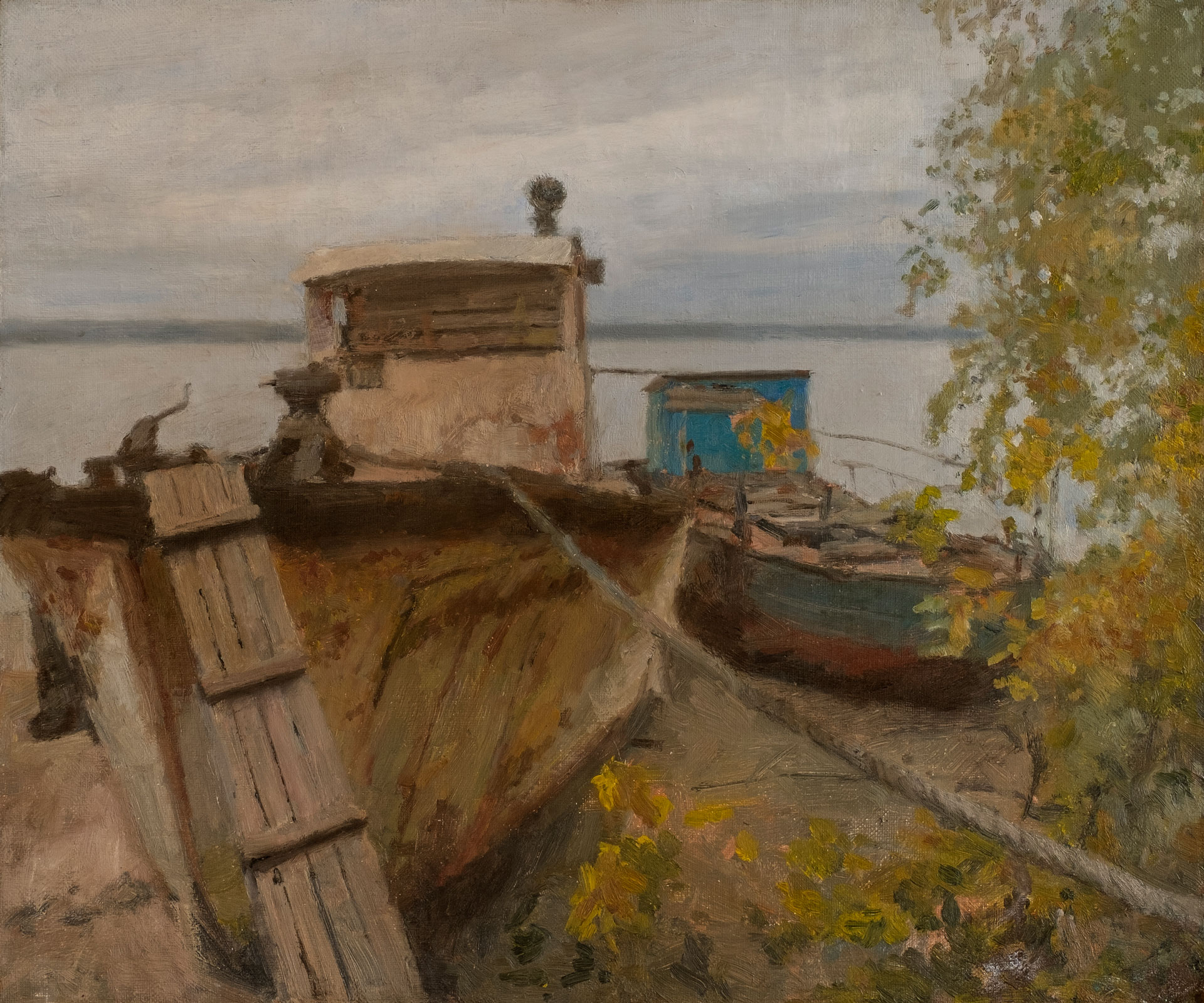 Motive with Boats - 1, Maksim Kaetkin, 买画 油