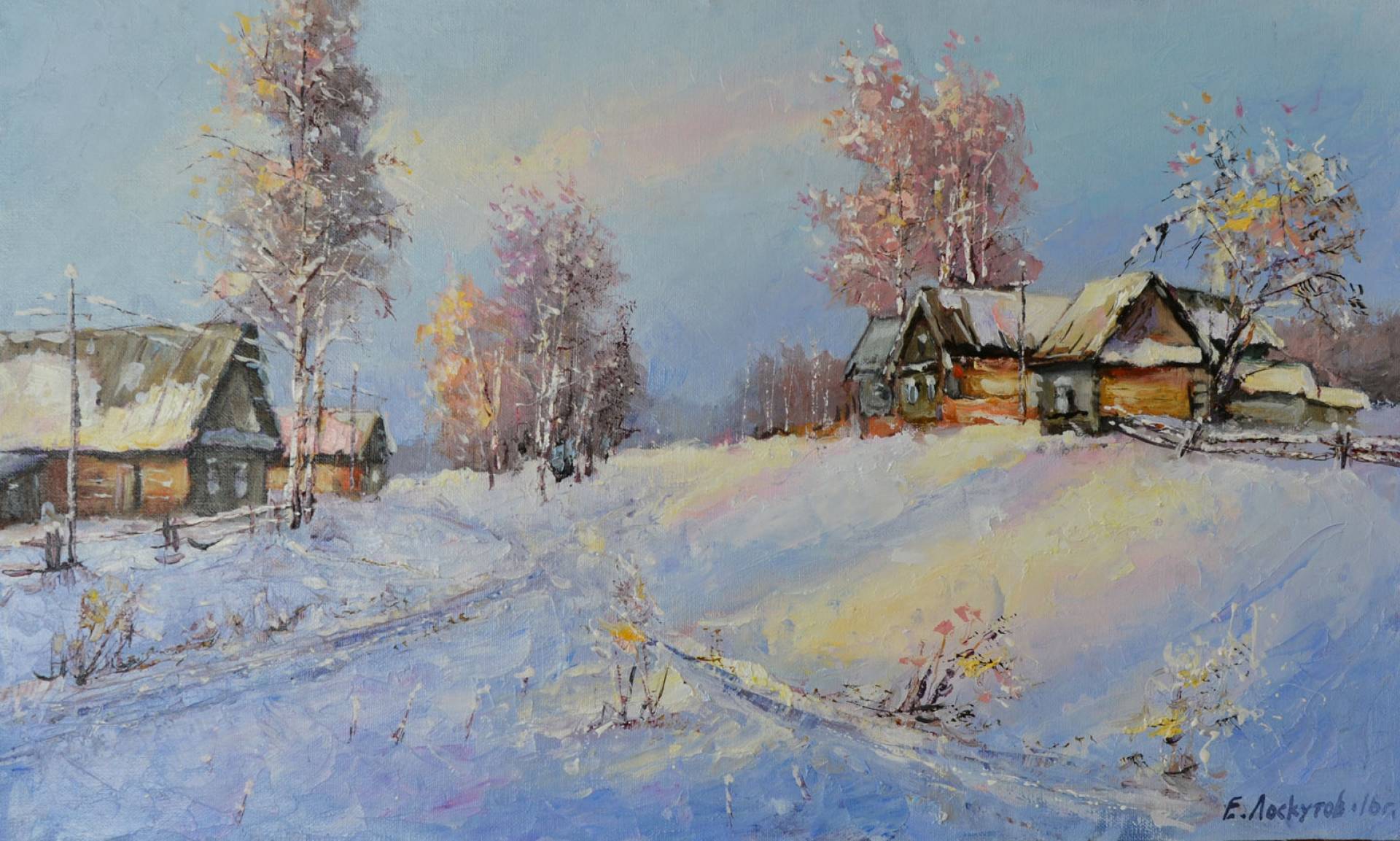 Winter in the Village - 1, Evgeny Loskutov, 买画 油