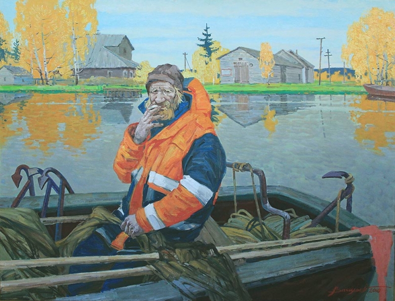 拉多加渔民 - 1, 梅德*瓦西里耶夫, 买画 油