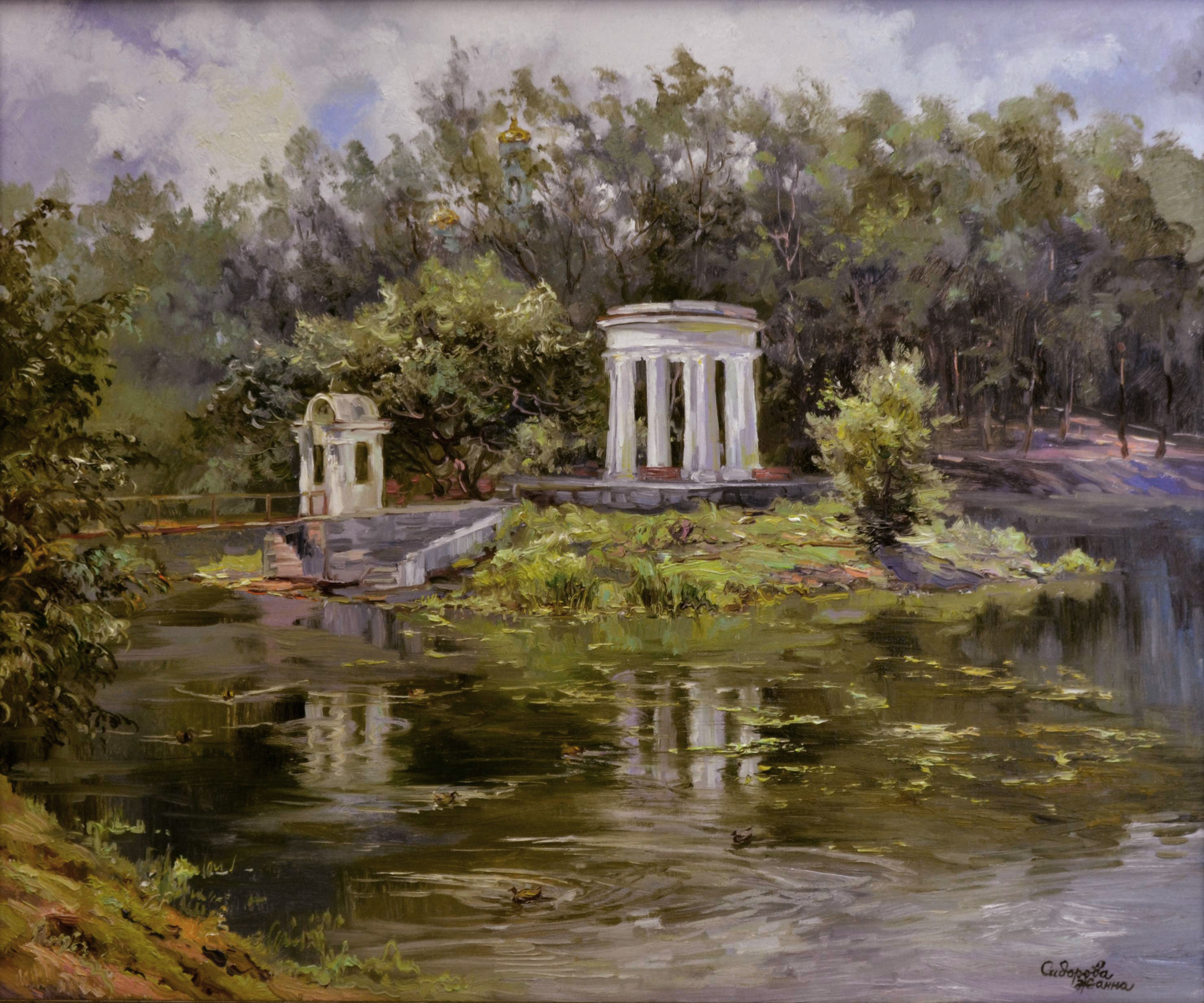 Pond in Kharitonovsky Garden - 1, Zhanna Sidorova, 买画 油