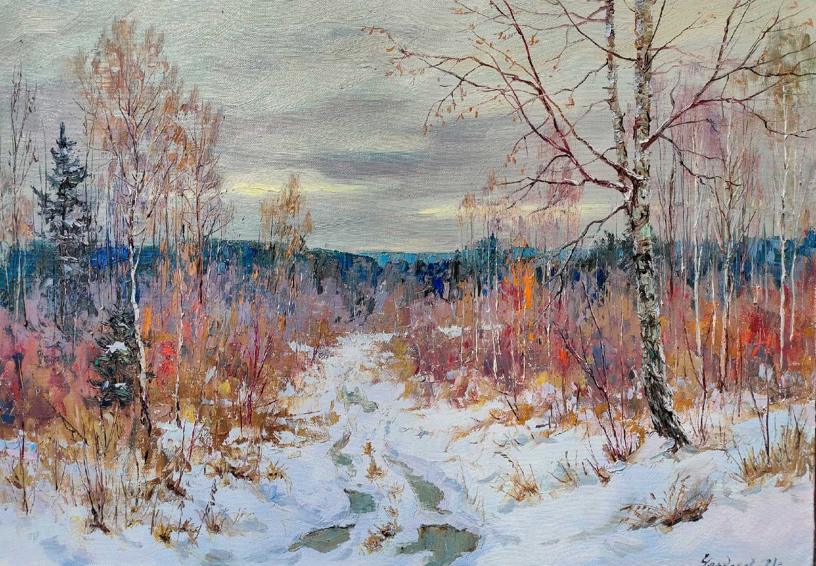 Early Snow - 1, Vyacheslav Cherdakov, 买画 油