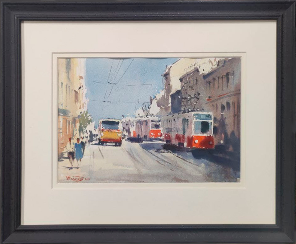 Tram - 1, Vladimir Zarutsky, 买画 水彩