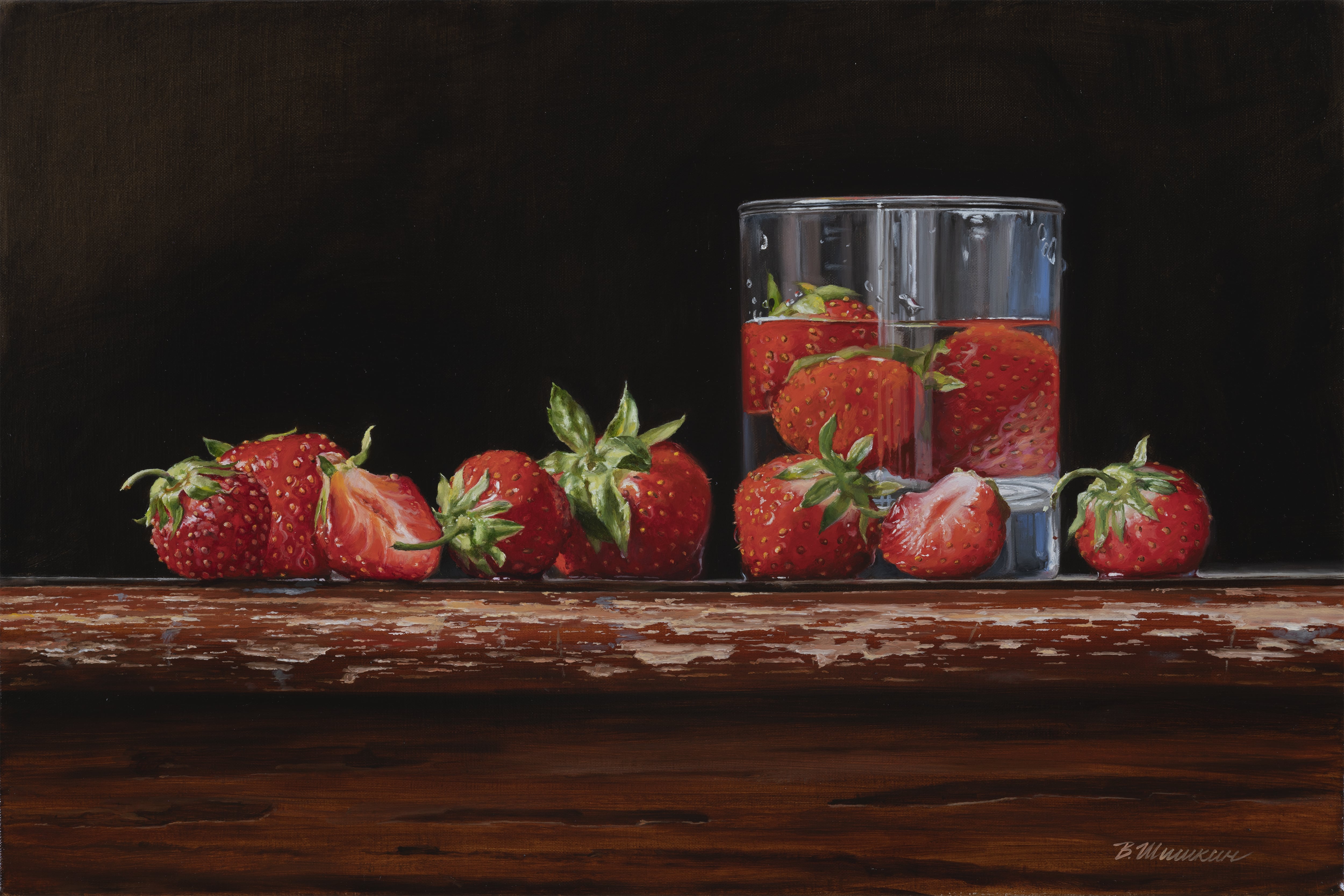 Strawberries in a glass - 1, Valery Shishkin, 买画 油