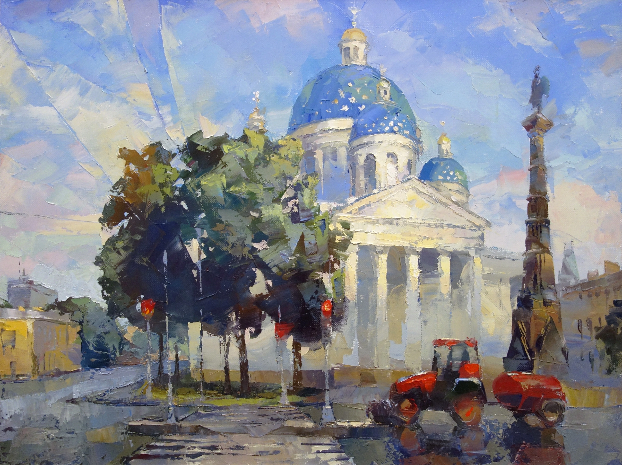 Trinity Cathedral. Early Morning - 1, Dmitry Kotunov, 买画 油