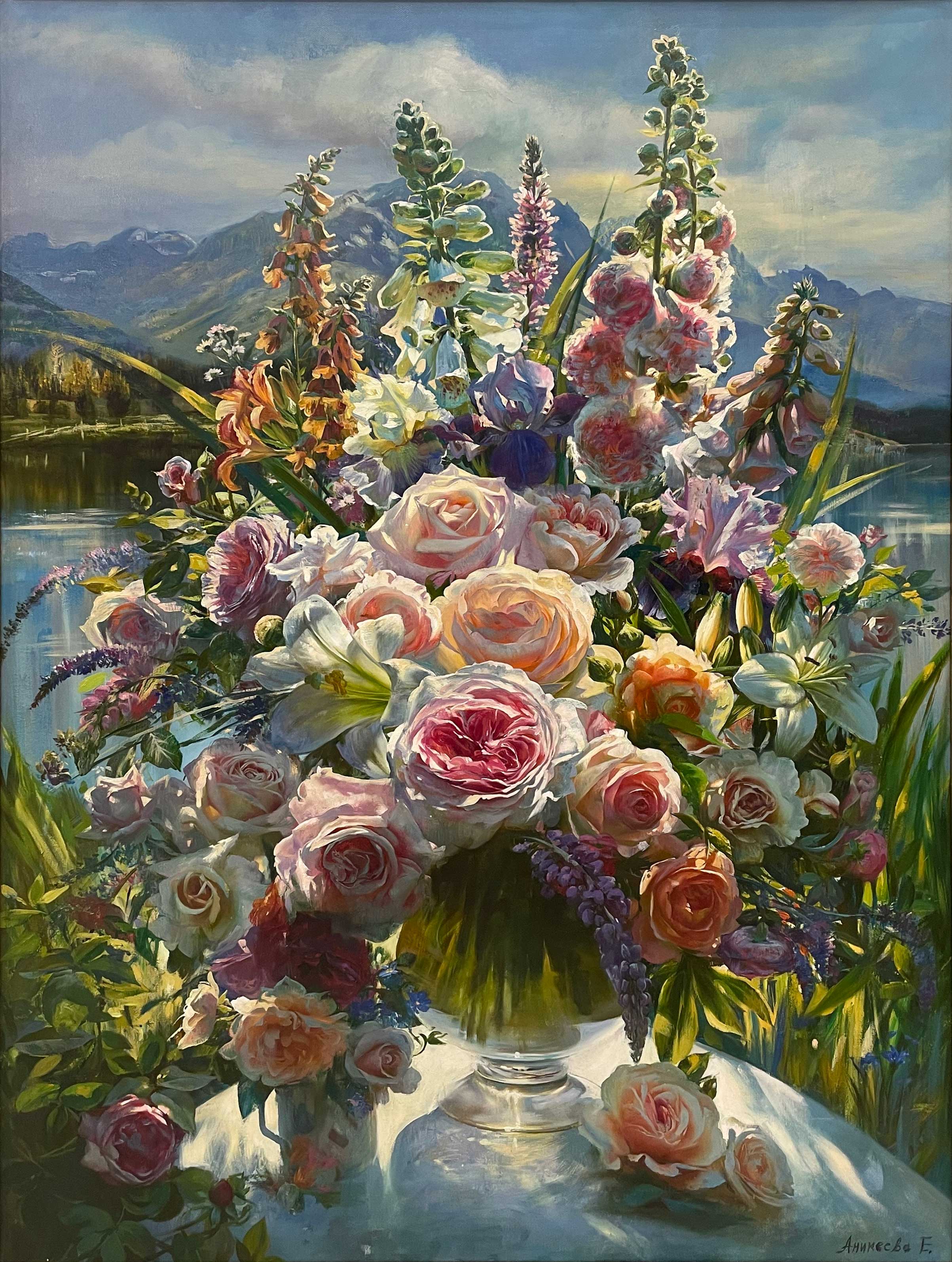 Bouquet with roses - 1, Ekaterina Bogomolova, 买画 油