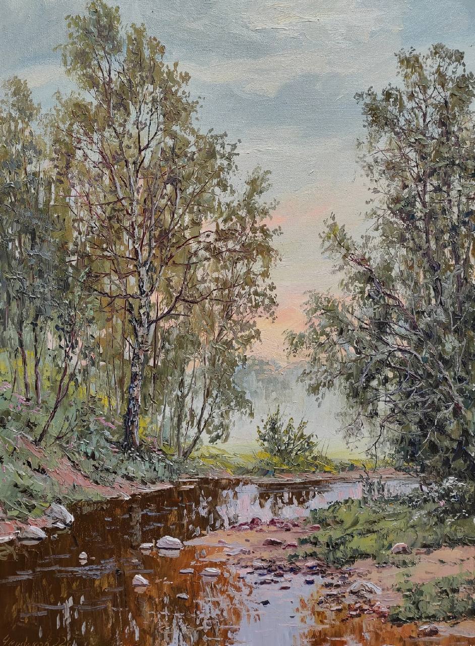 Morning on the River Edoma - 1, Vyacheslav Cherdakov, 买画 油