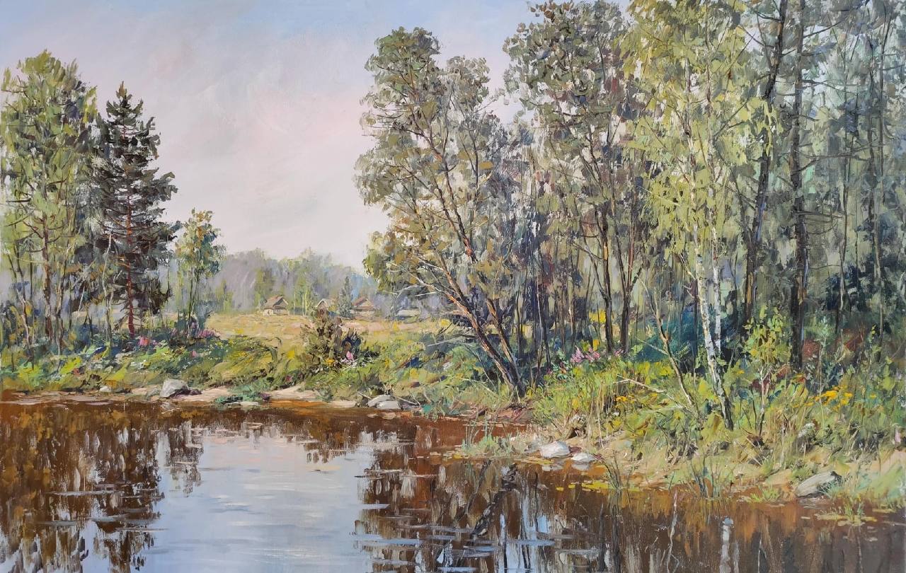 The Shores Of The River - 1, Vyacheslav Cherdakov, 买画 油