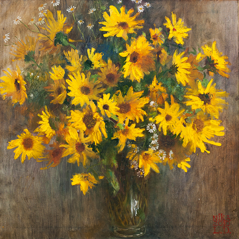 Sunflowers - 1, Lidia Dinner, 买画 油