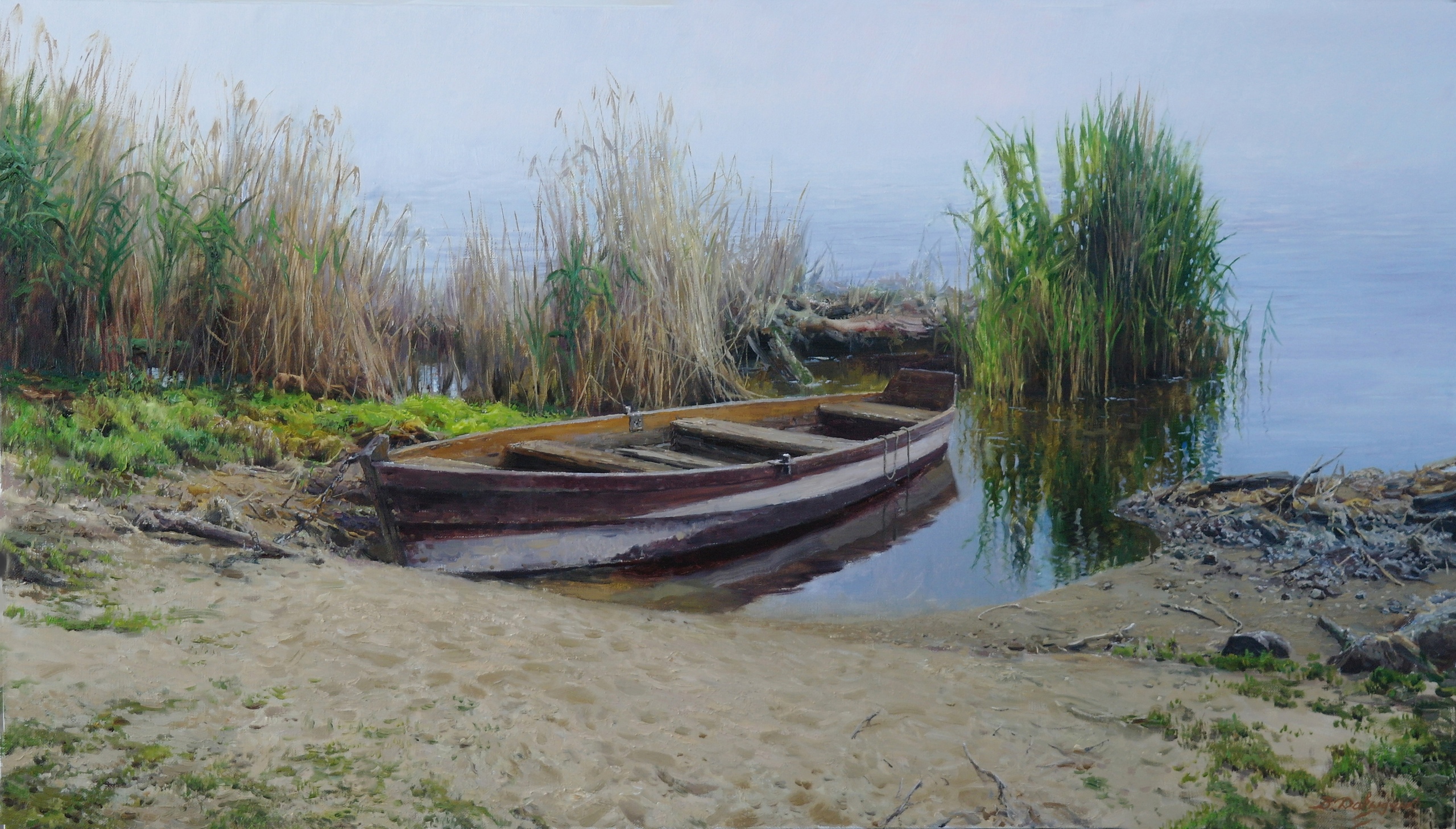 Misty Morning on the River Matyra - 1, Vladimir Davydenko, 买画 油