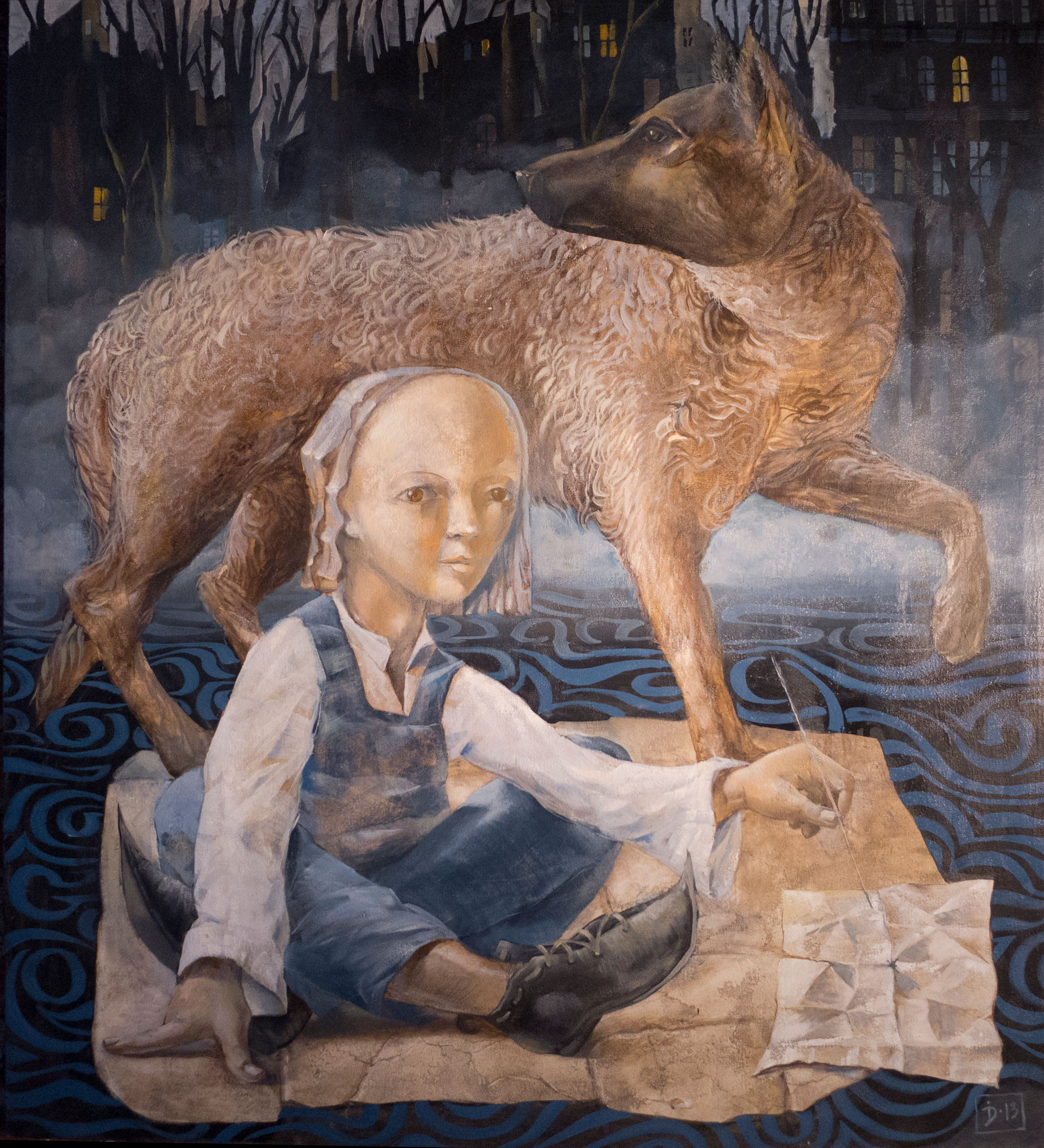 A boy with a dog - 1, Dmitry Ivanov, 买画 油