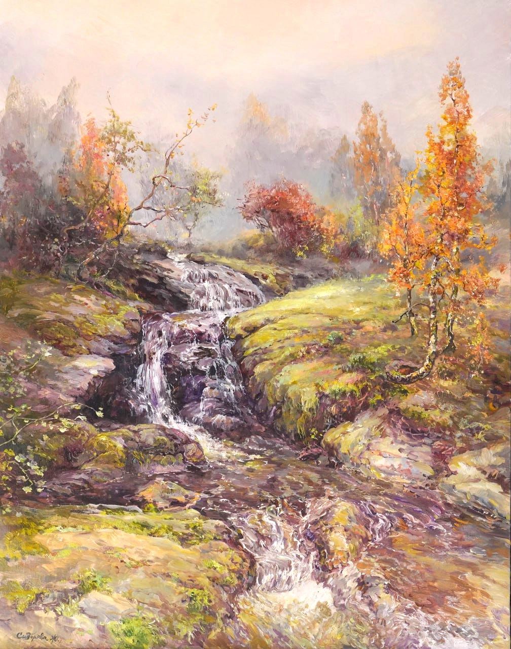Gilevsky Waterfall - 1, Zhanna Sidorova, 买画 油
