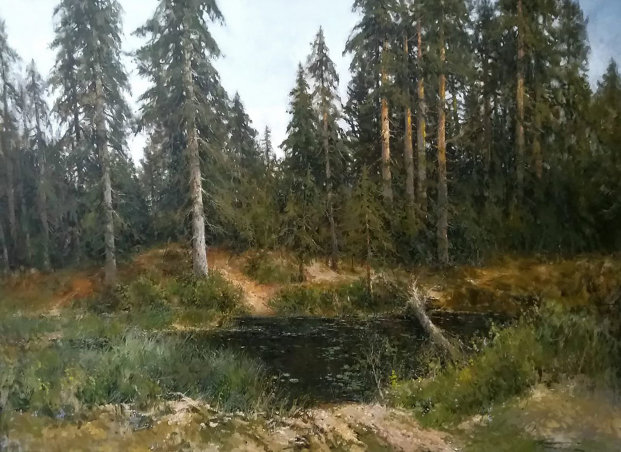 On the bank of the river - 1, Alexander Kremer, 买画 油