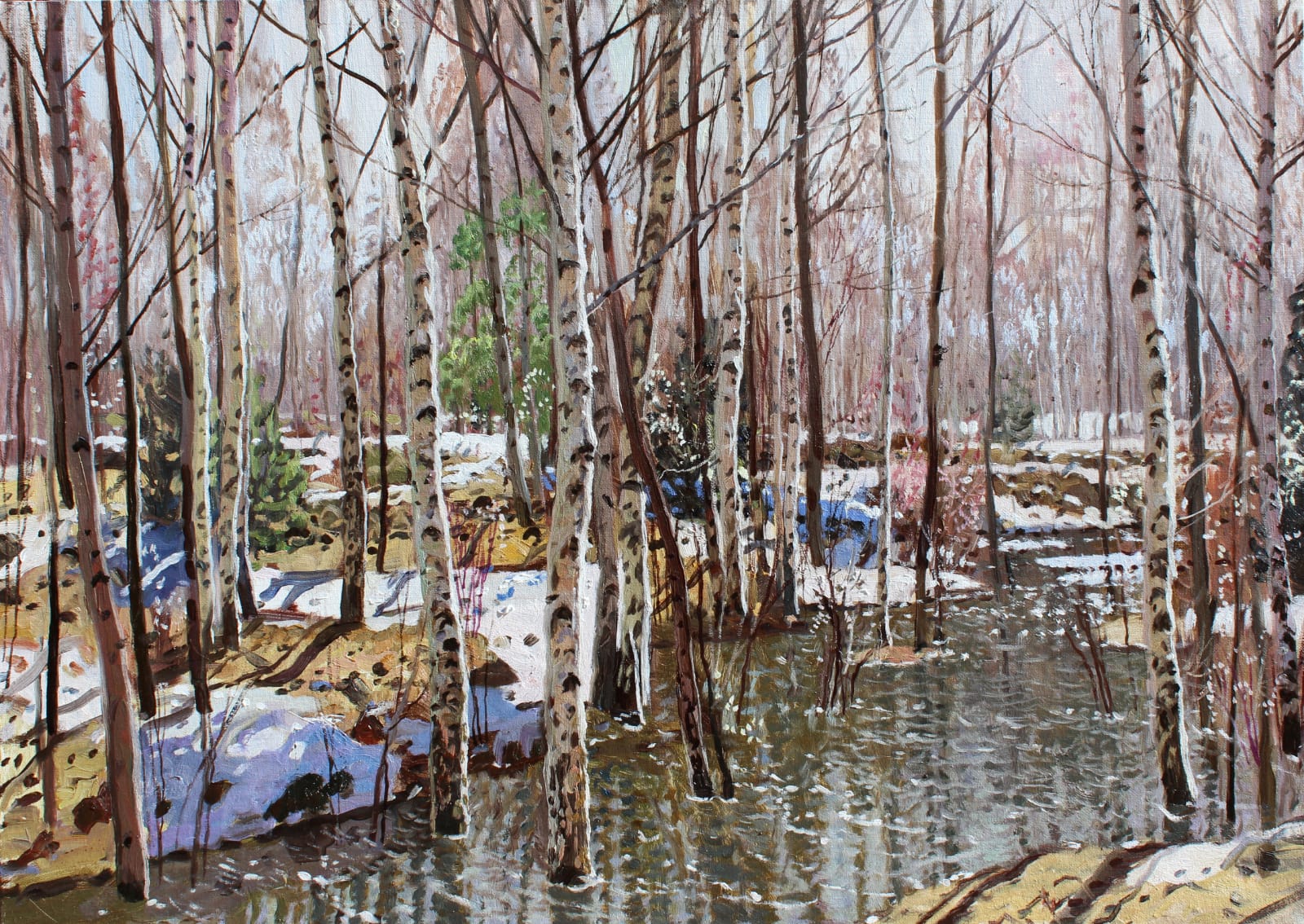 High water in the forest - 1, Valery Kopnyak, 买画 油