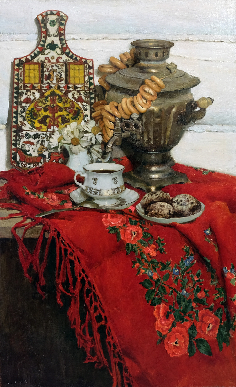 Still life with a samovar - 1, Vladimir Kirillov, 买画 油