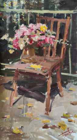 Bouquet on a chair